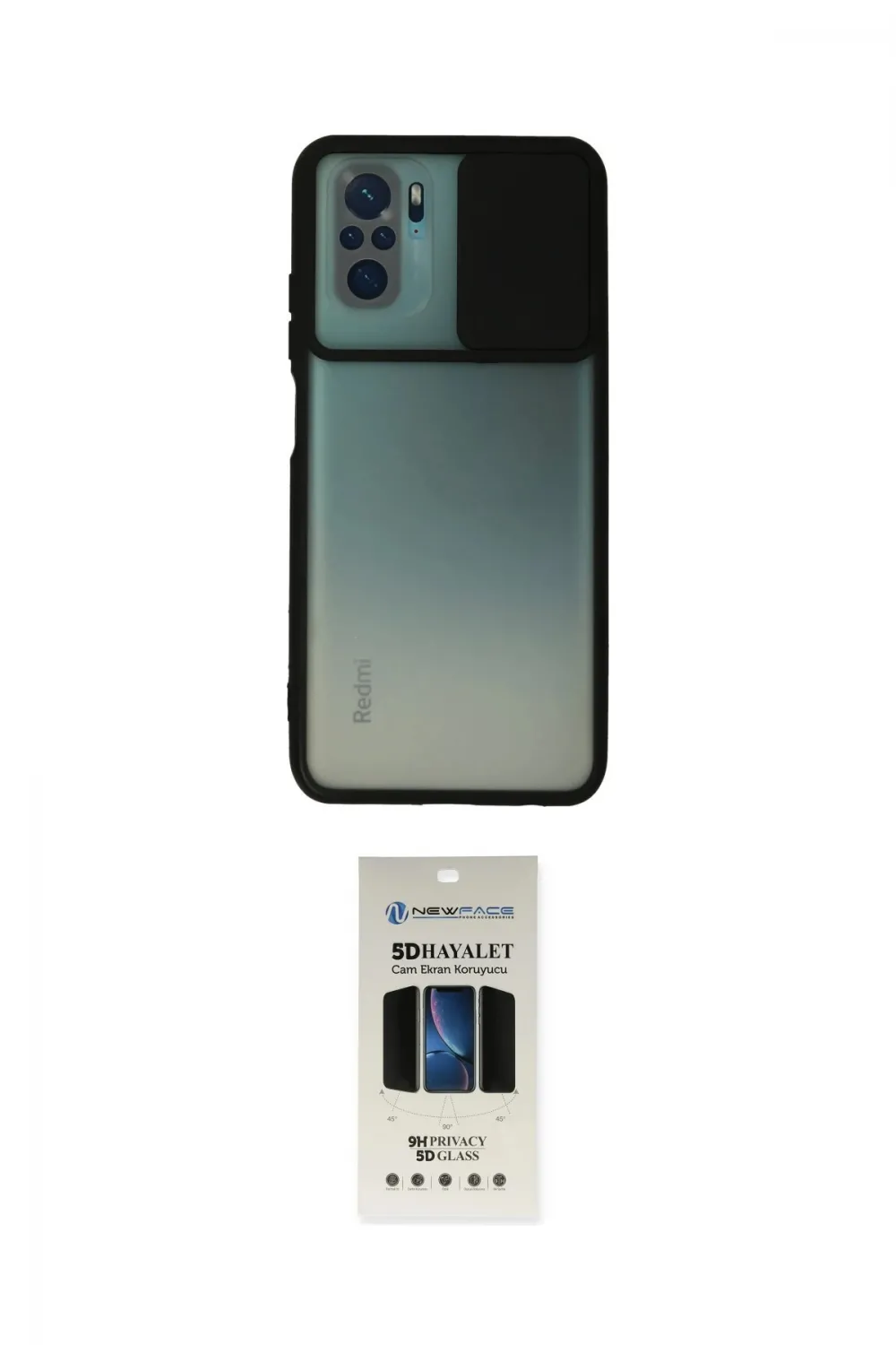 ieg™ Redmi Note 10 Kılıf Vadi Çizgi - Siyah 5D Hayalet Cam Ekran Koruyucu