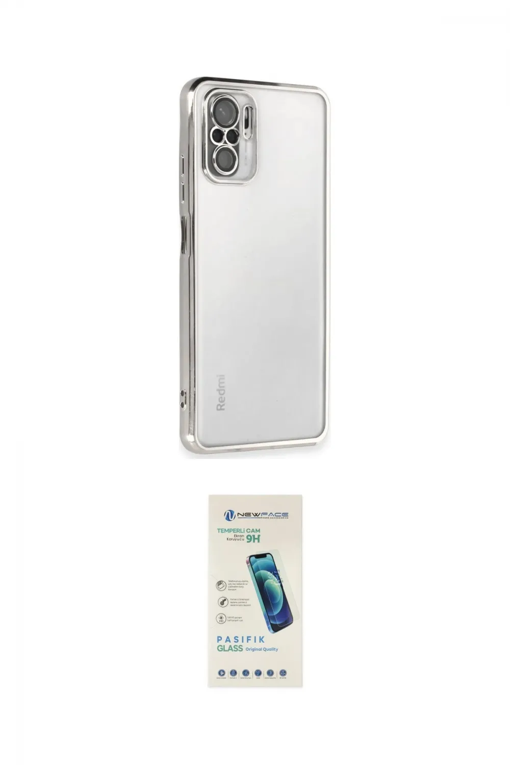 ieg™ Redmi Note 10 Kılıf Vadi Minimal - Şeffaf Pasifik Cam Ekran Koruyucu