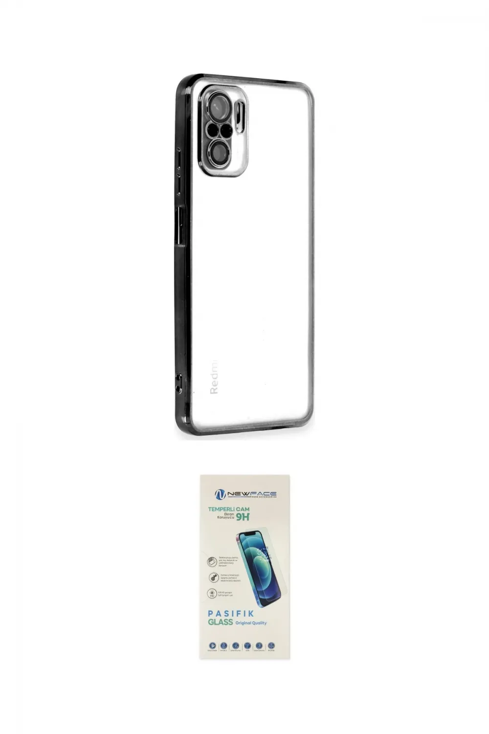 ieg™ Redmi Note 10 Kılıf Vadi Minimal - Şeffaf Pasifik Cam Ekran Koruyucu