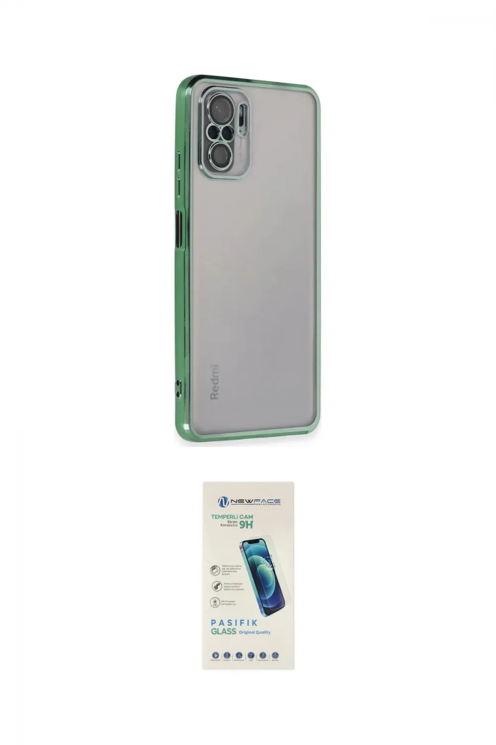 ieg™ Redmi Note 10 Kılıf Vadi Minimal - Şeffaf Pasifik Cam Ekran Koruyucu
