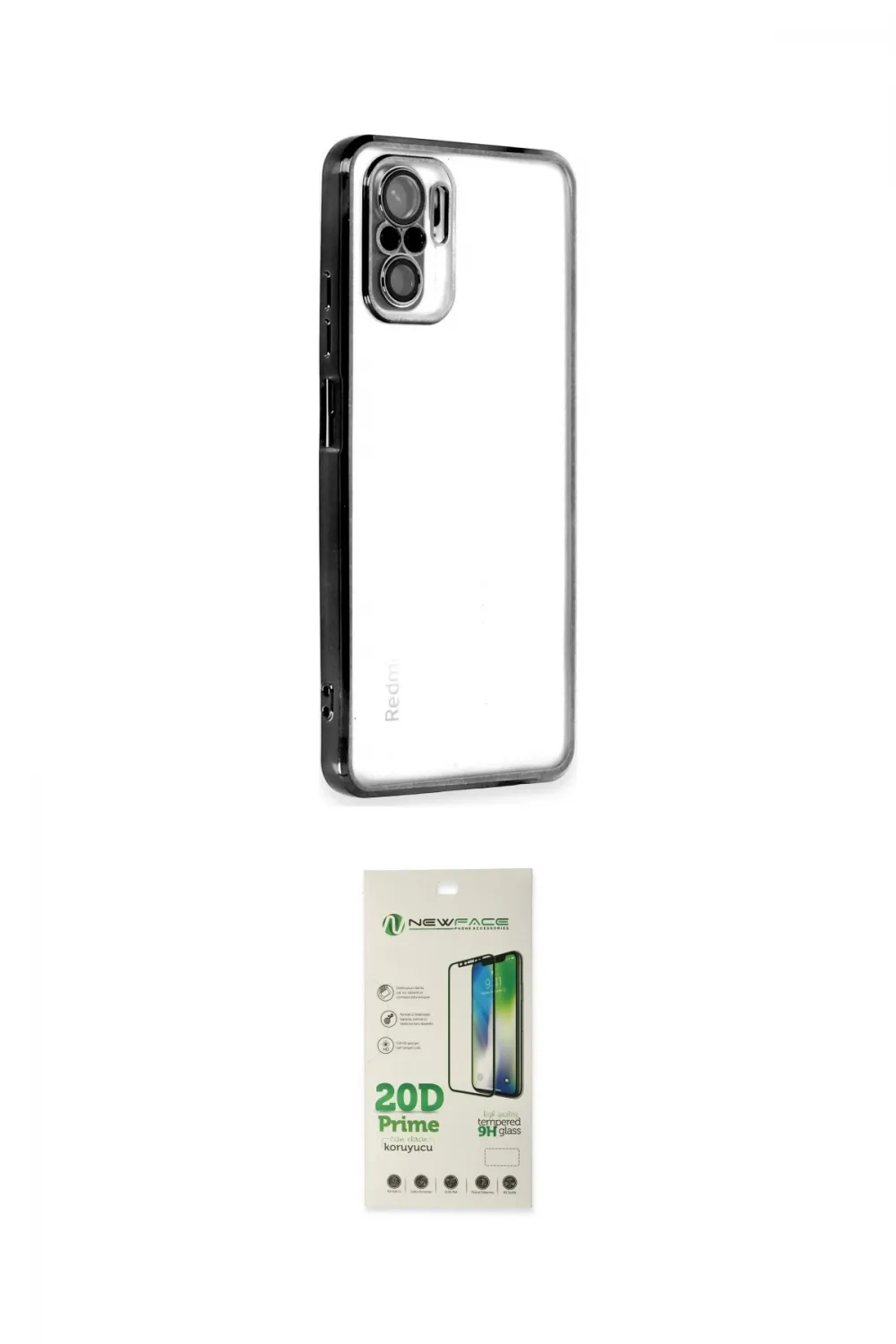 ieg™ Redmi Note 10 Kılıf Vadi Minimal - Siyah 20D Premium Cam Ekran Koruyucu