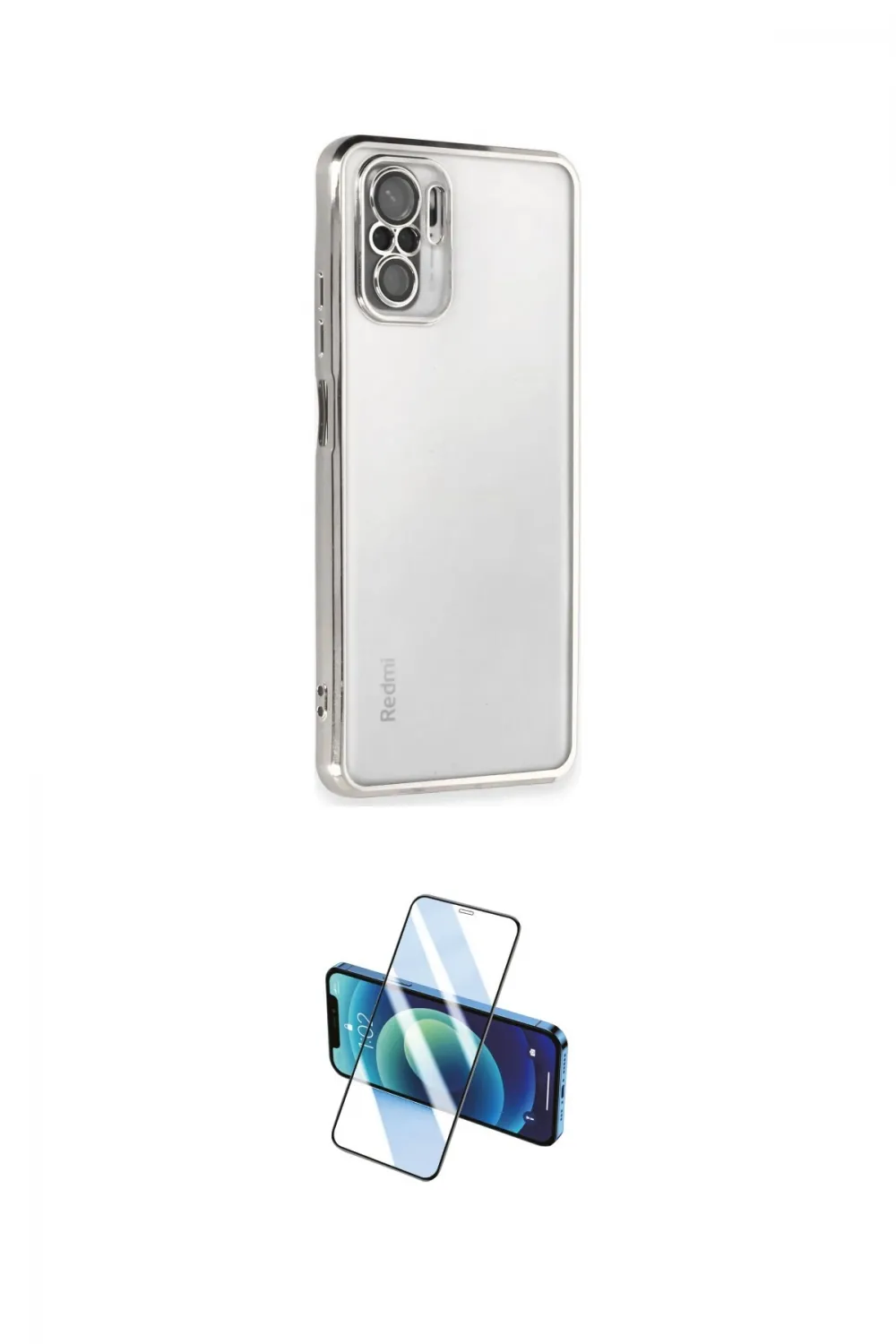 ieg™ Redmi Note 10 Kılıf Vadi Minimal - Siyah 3D Antistatik Cam Ekran Koruyucu