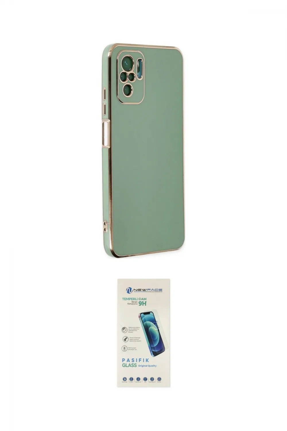 ieg™ Redmi Note 10 Kılıf Yankı Serisi - Şeffaf Pasifik Cam Ekran Koruyucu