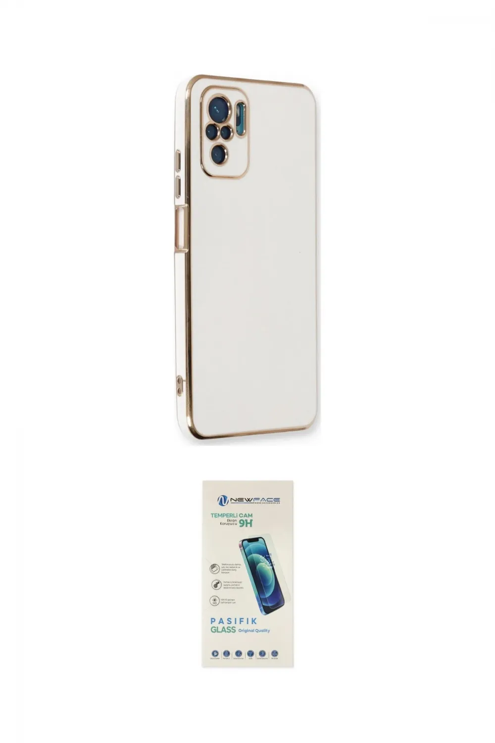 ieg™ Redmi Note 10 Kılıf Yankı Serisi - Şeffaf Pasifik Cam Ekran Koruyucu