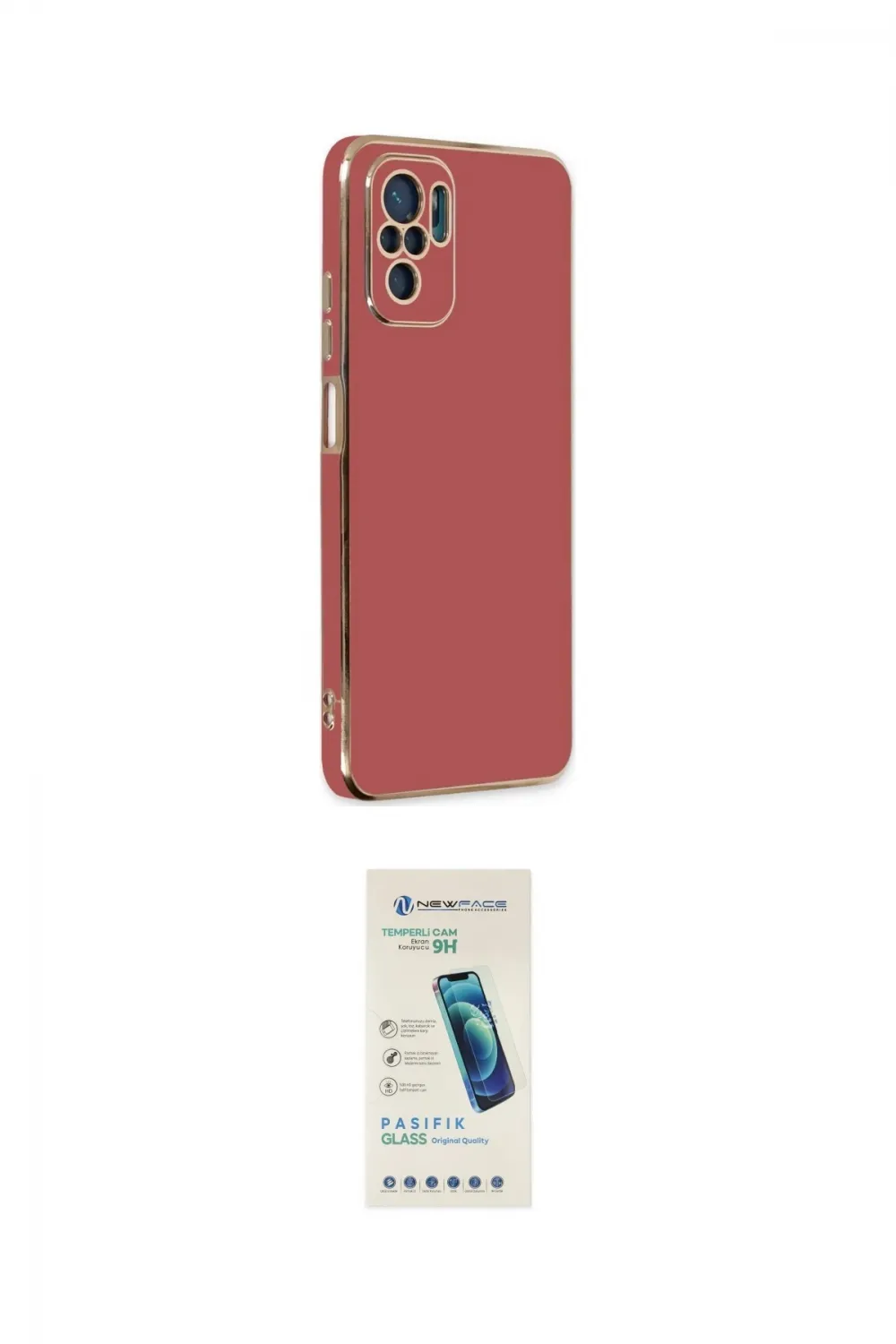 ieg™ Redmi Note 10 Kılıf Yankı Serisi - Şeffaf Pasifik Cam Ekran Koruyucu
