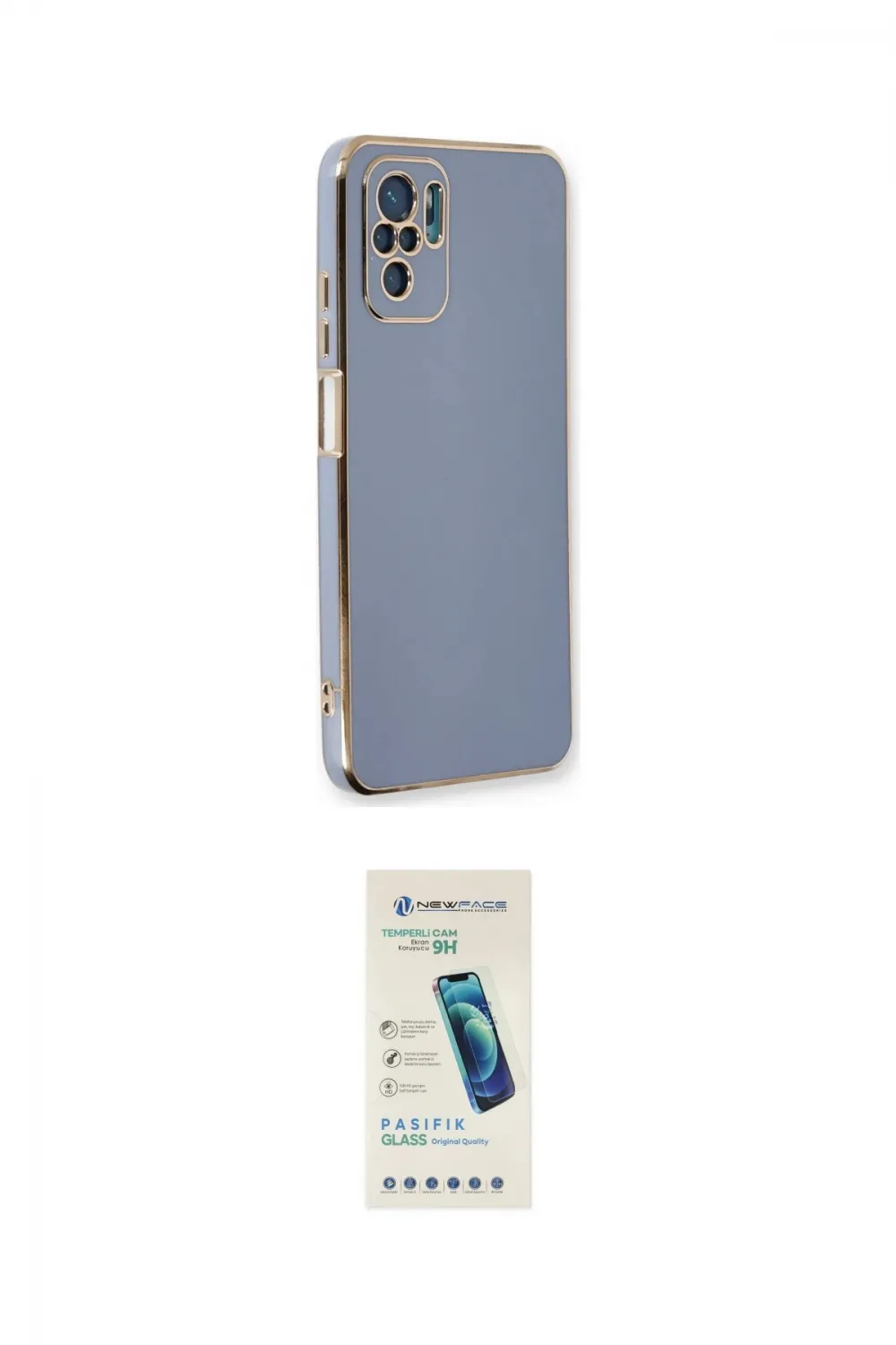 ieg™ Redmi Note 10 Kılıf Yankı Serisi - Şeffaf Pasifik Cam Ekran Koruyucu