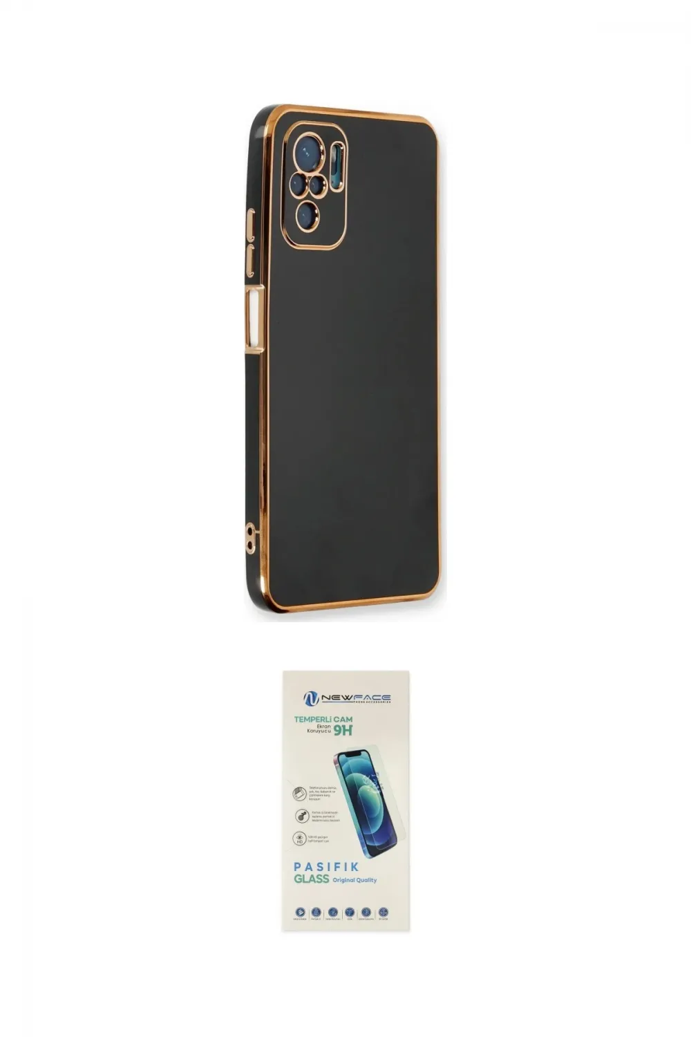 ieg™ Redmi Note 10 Kılıf Yankı Serisi - Şeffaf Pasifik Cam Ekran Koruyucu