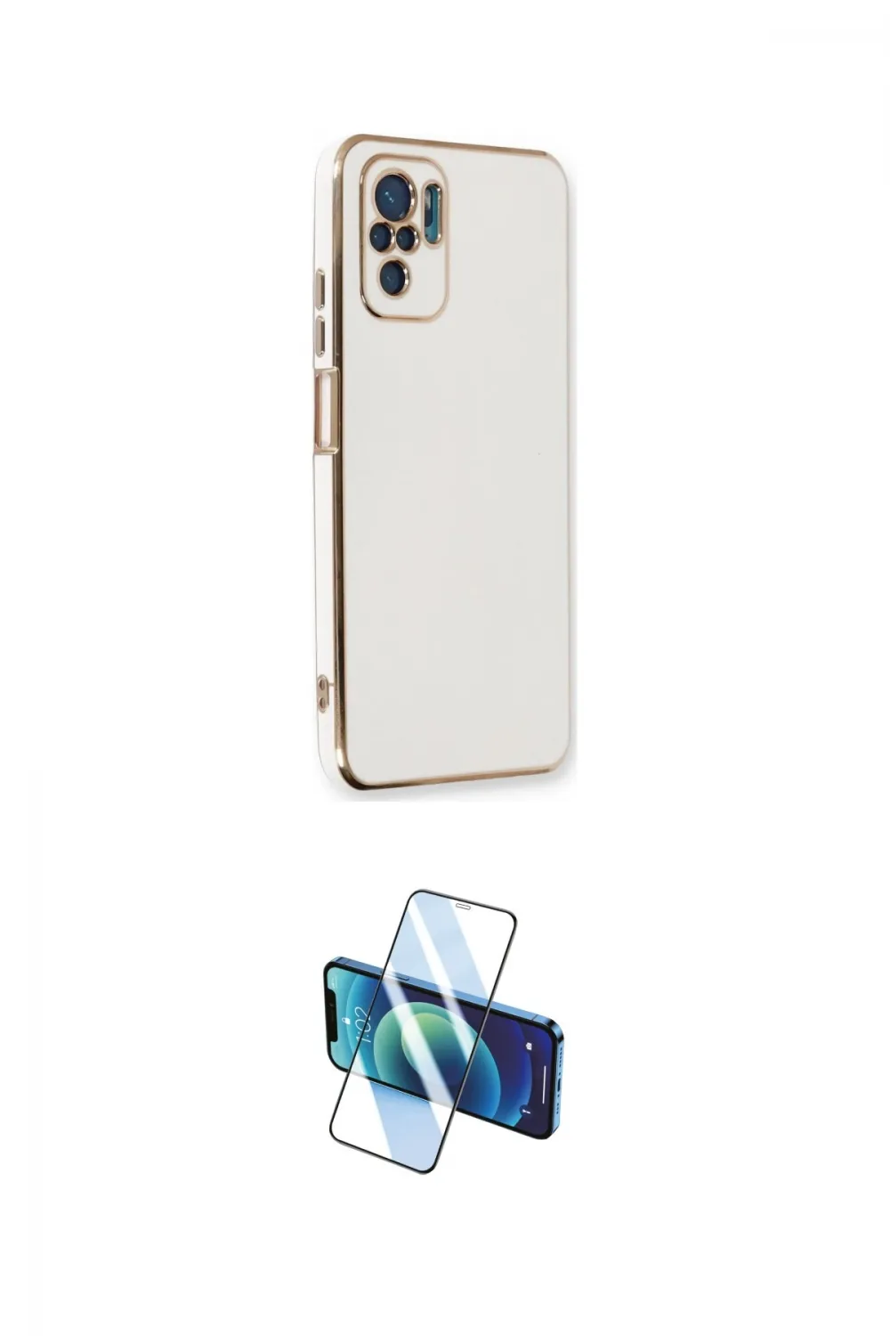 ieg™ Redmi Note 10 Kılıf Yankı Serisi - Siyah 3D Antistatik Cam Ekran Koruyucu