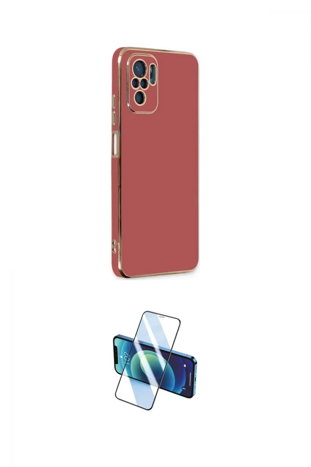 ieg™ Redmi Note 10 Kılıf Yankı Serisi - Siyah 3D Antistatik Cam Ekran Koruyucu