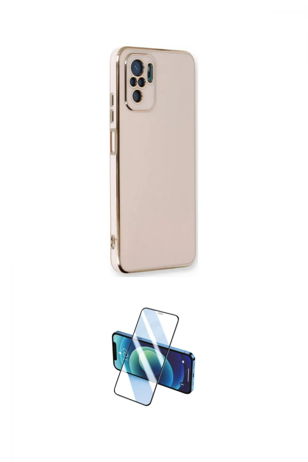 ieg™ Redmi Note 10 Kılıf Yankı Serisi - Siyah 3D Antistatik Cam Ekran Koruyucu