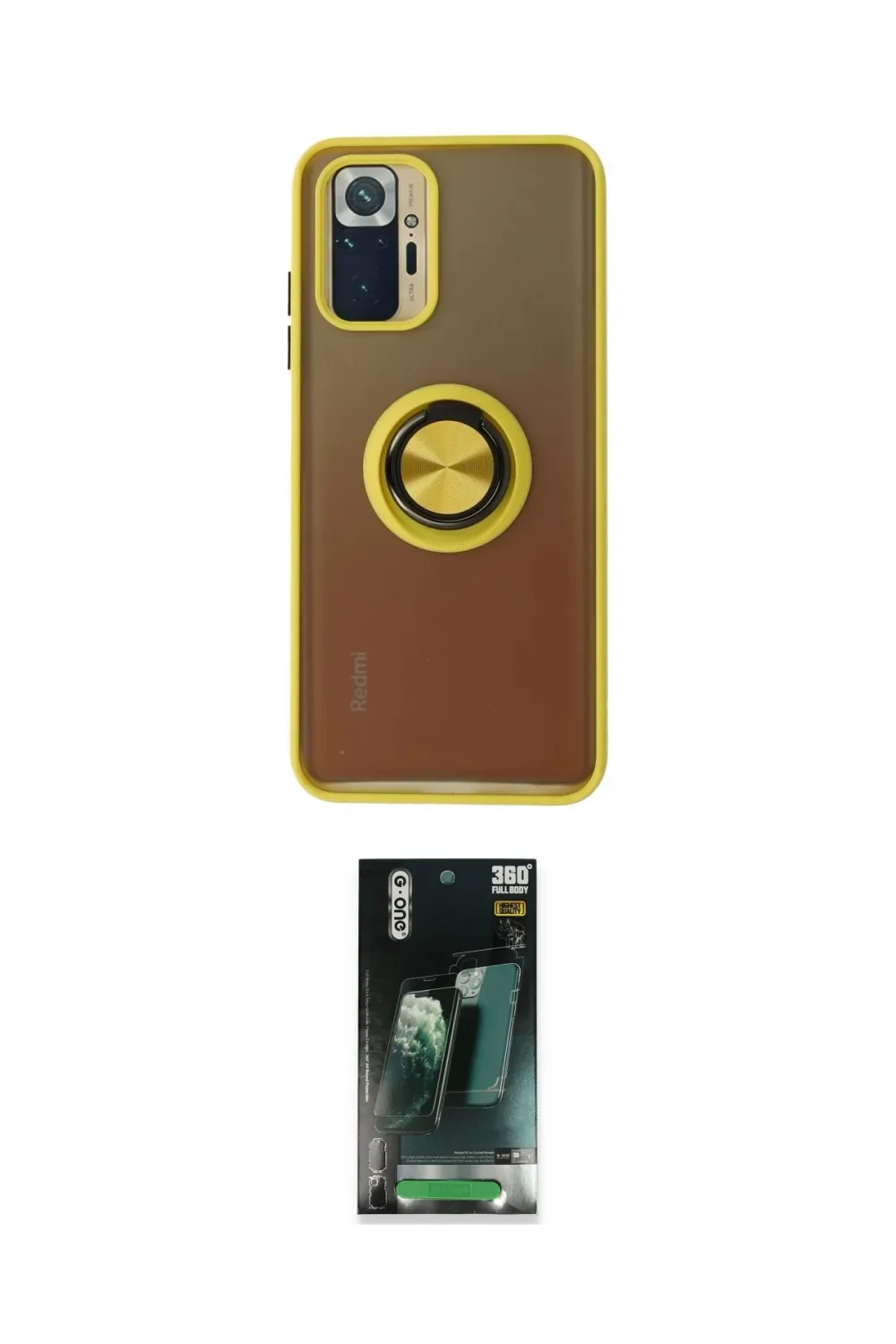 ieg™ Redmi Note 10 Kılıf Yörünge Çizgi - Şeffaf 360 Full Body Arka Koruyucu