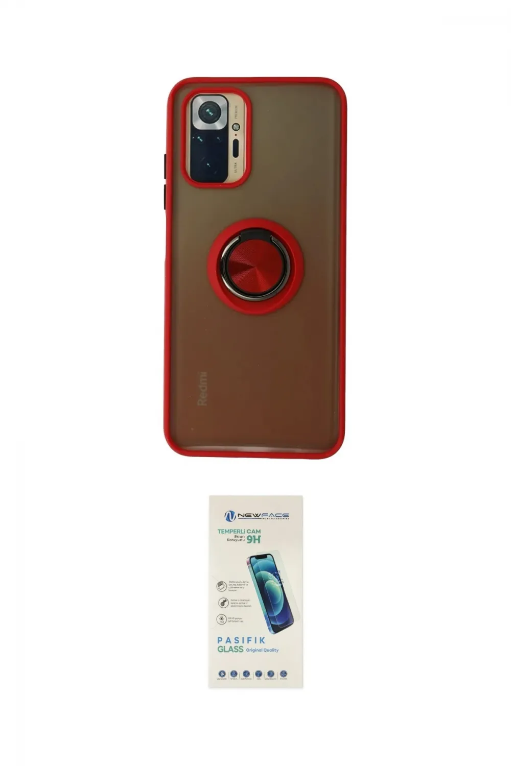 ieg™ Redmi Note 10 Kılıf Yörünge Çizgi - Şeffaf Pasifik Cam Ekran Koruyucu