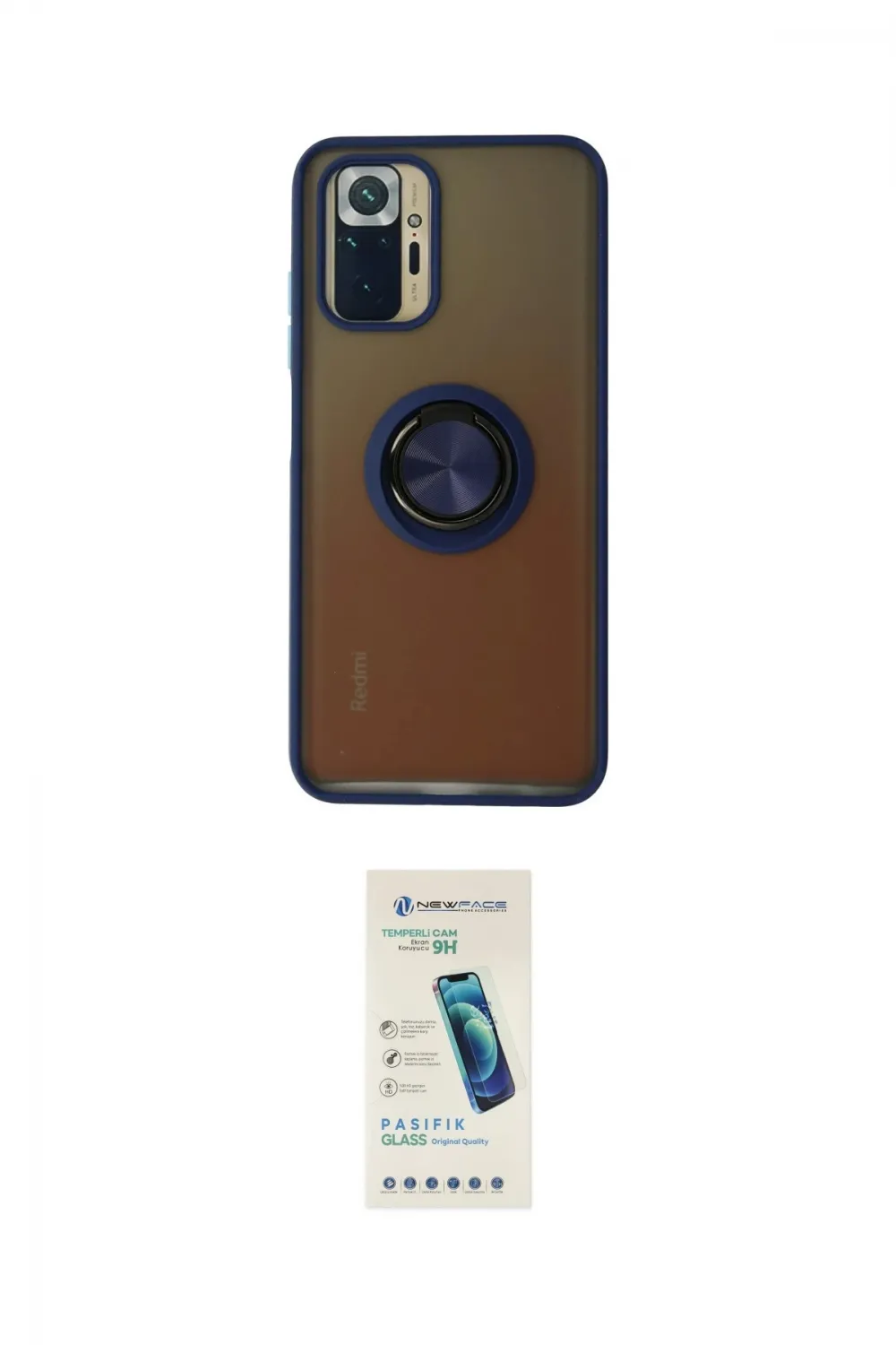 ieg™ Redmi Note 10 Kılıf Yörünge Çizgi - Şeffaf Pasifik Cam Ekran Koruyucu
