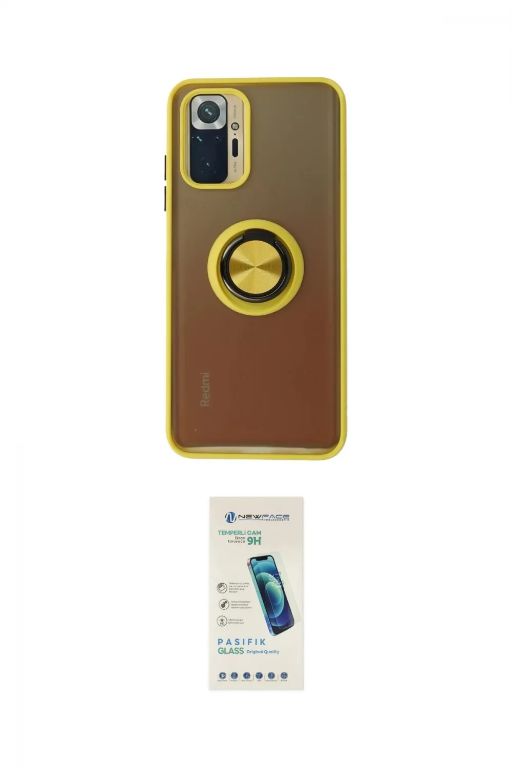 ieg™ Redmi Note 10 Kılıf Yörünge Çizgi - Şeffaf Pasifik Cam Ekran Koruyucu