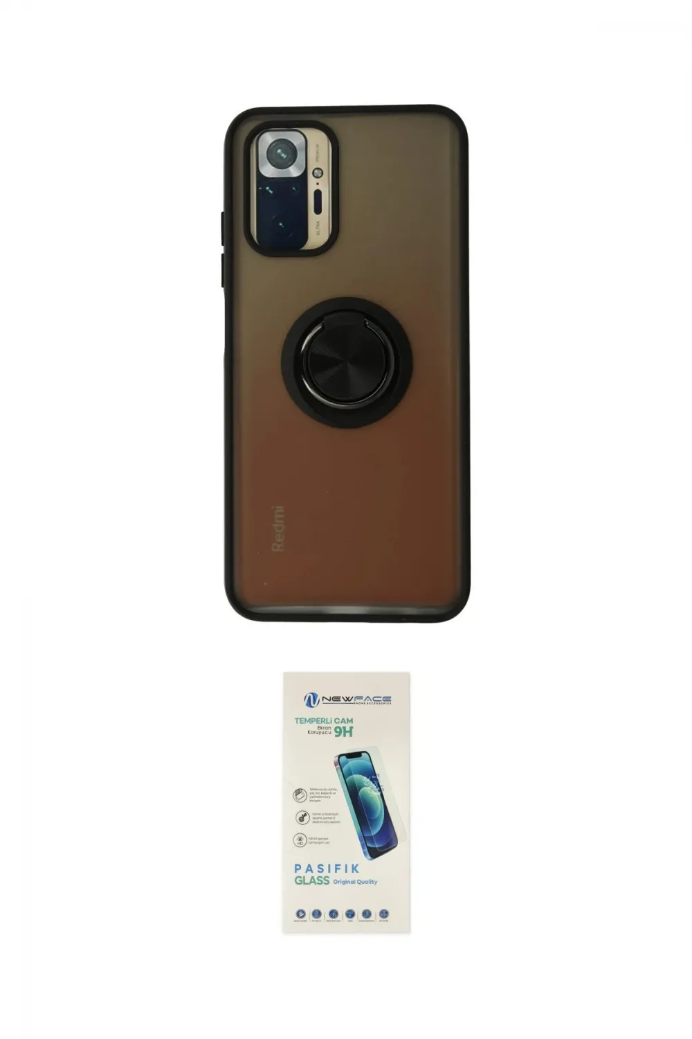 ieg™ Redmi Note 10 Kılıf Yörünge Çizgi - Şeffaf Pasifik Cam Ekran Koruyucu