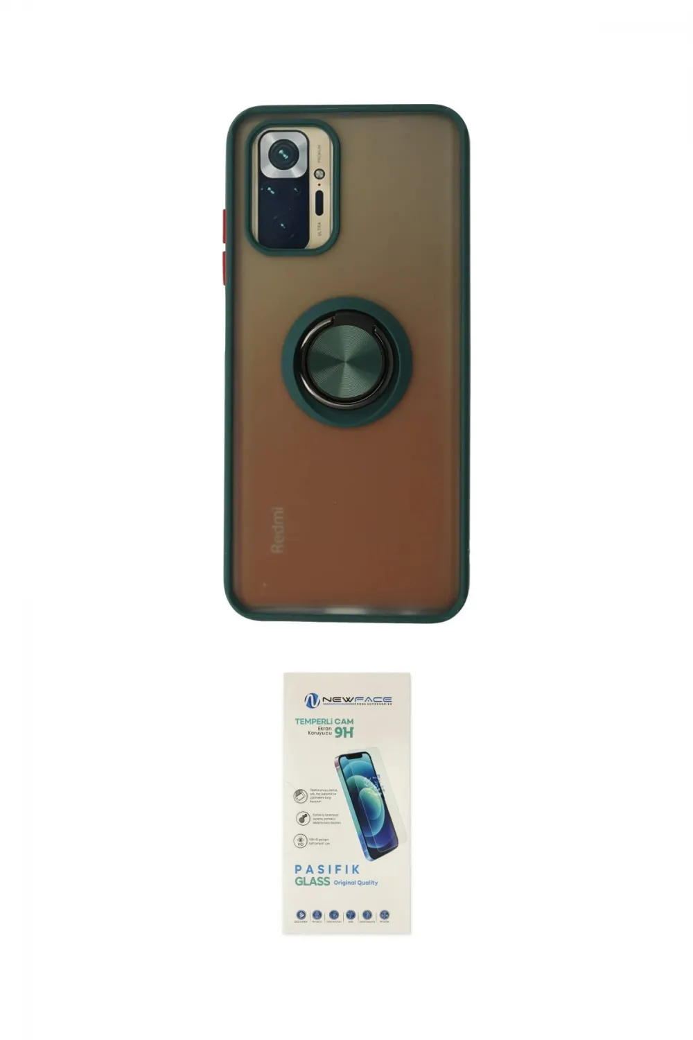 ieg™ Redmi Note 10 Kılıf Yörünge Çizgi - Şeffaf Pasifik Cam Ekran Koruyucu