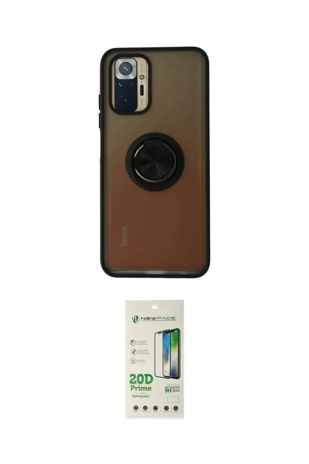 ieg™ Redmi Note 10 Kılıf Yörünge Çizgi - Siyah 20D Premium Cam Ekran Koruyucu