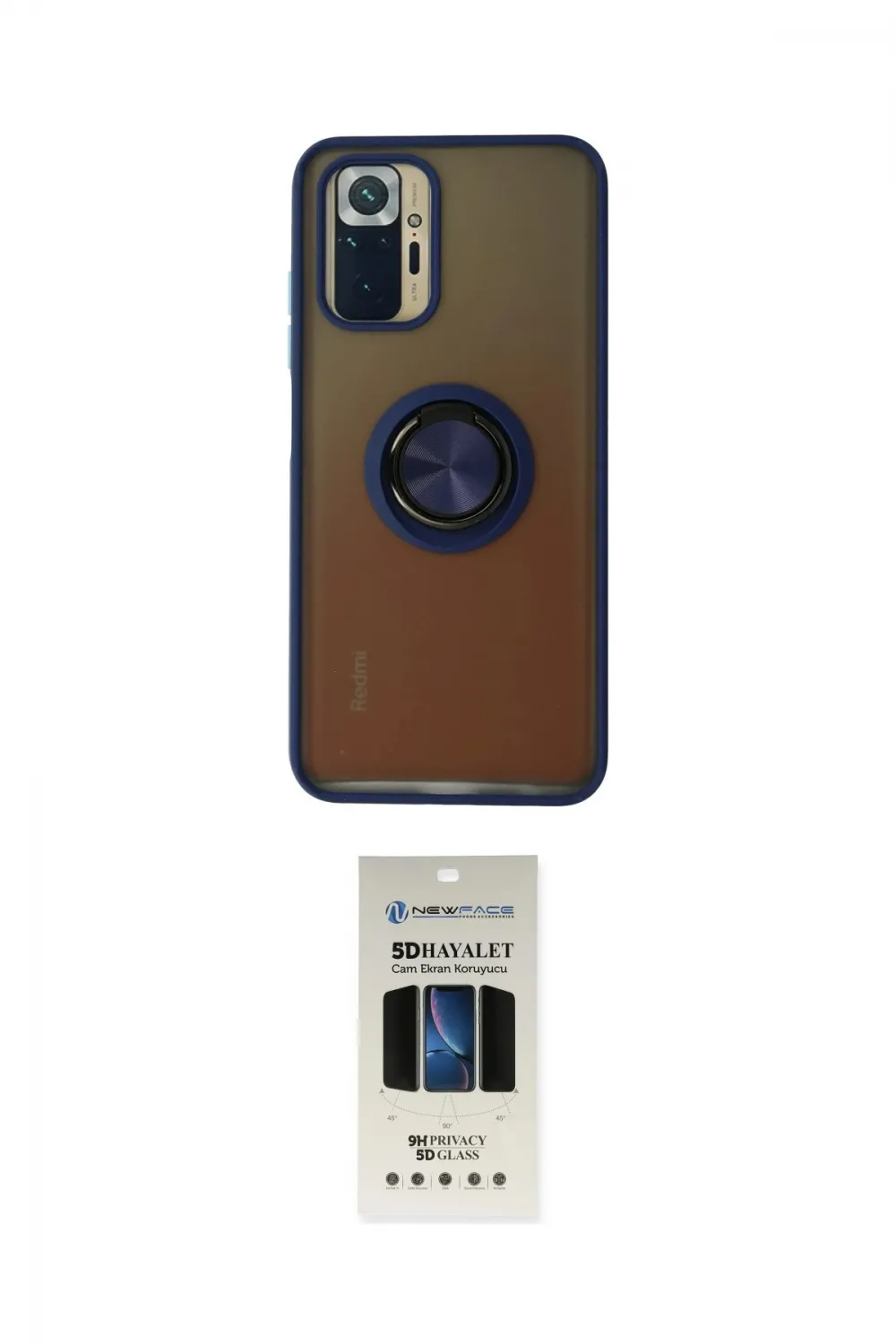 ieg™ Redmi Note 10 Kılıf Yörünge Çizgi - Siyah 5D Hayalet Cam Ekran Koruyucu