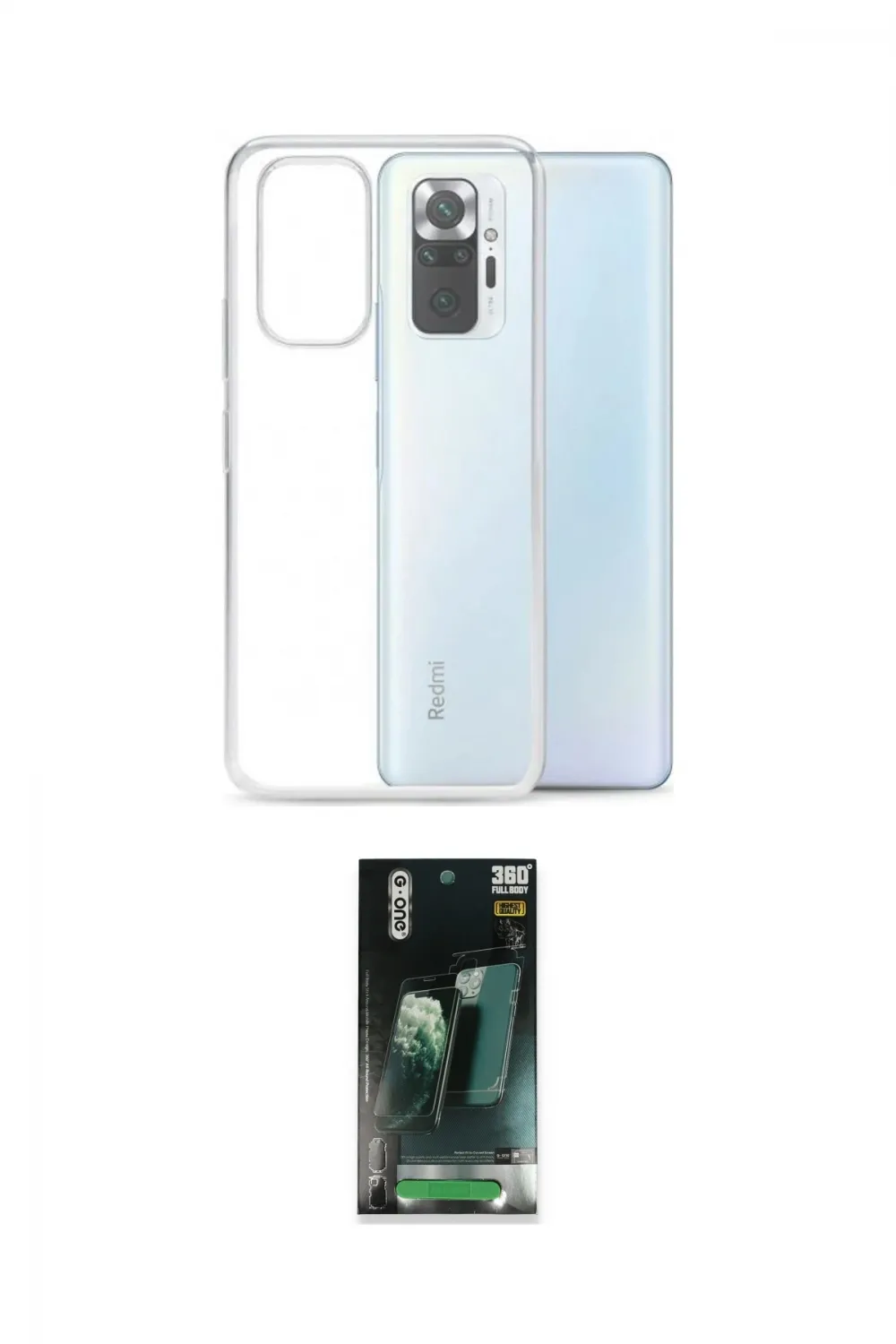 ieg™ Redmi Note 10 Kılıf Zirve Doku - Şeffaf 360 Full Body Arka Koruyucu