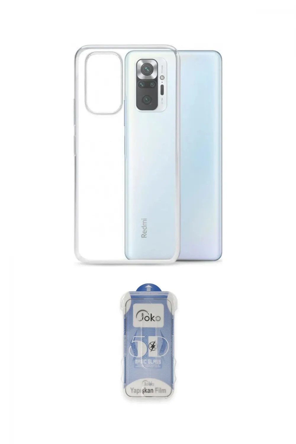 ieg™ Redmi Note 10 Kılıf Zirve Doku - Şeffaf Joko Magic 5D Cam