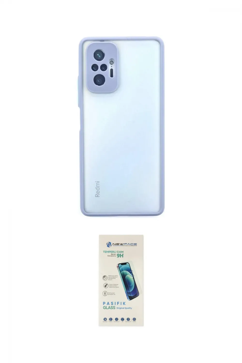 ieg™ Redmi Note 10 Pro Kılıf Ahenk Çizgi Serisi - Şeffaf Pasifik Cam Ekran Koruyucu