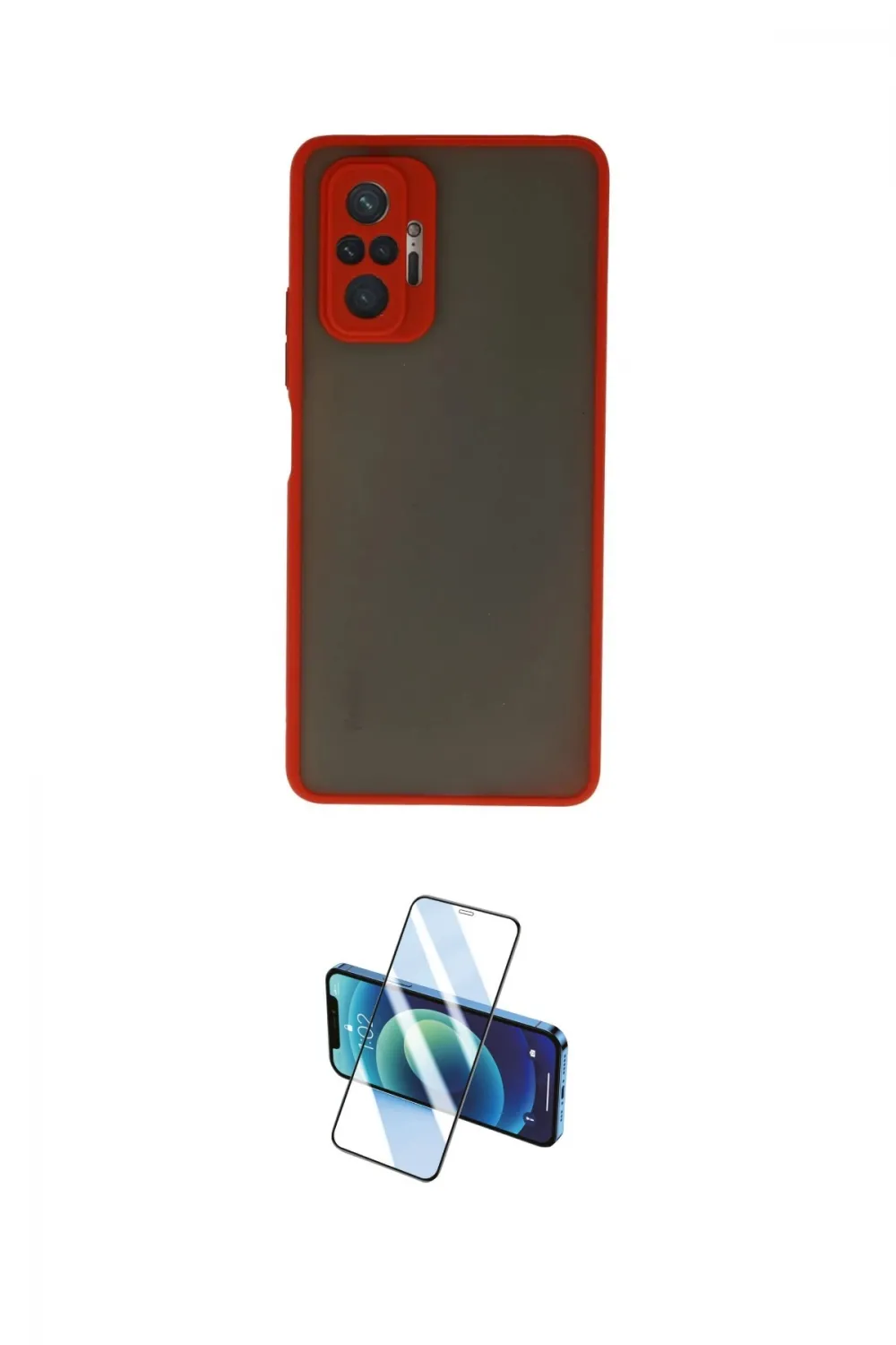 ieg™ Redmi Note 10 Pro Kılıf Ahenk Çizgi Serisi - Siyah 3D Antistatik Cam Ekran Koruyucu