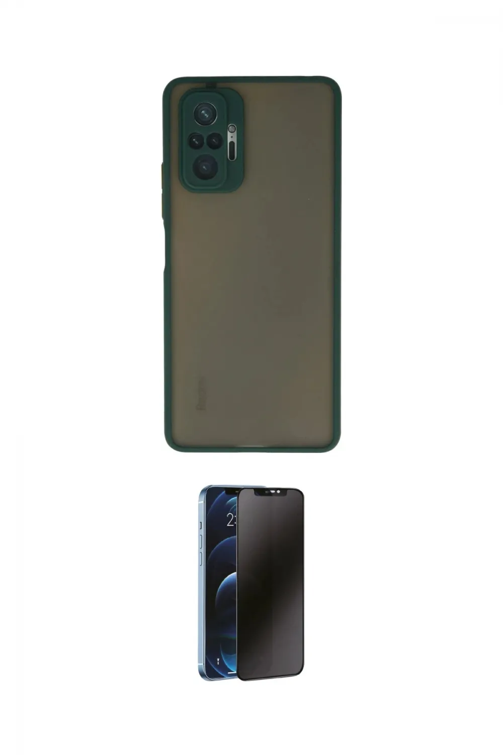 ieg™ Redmi Note 10 Pro Kılıf Ahenk Çizgi Serisi - Siyah 3D Antistatik Hayalet Cam Ekran Koruyucu