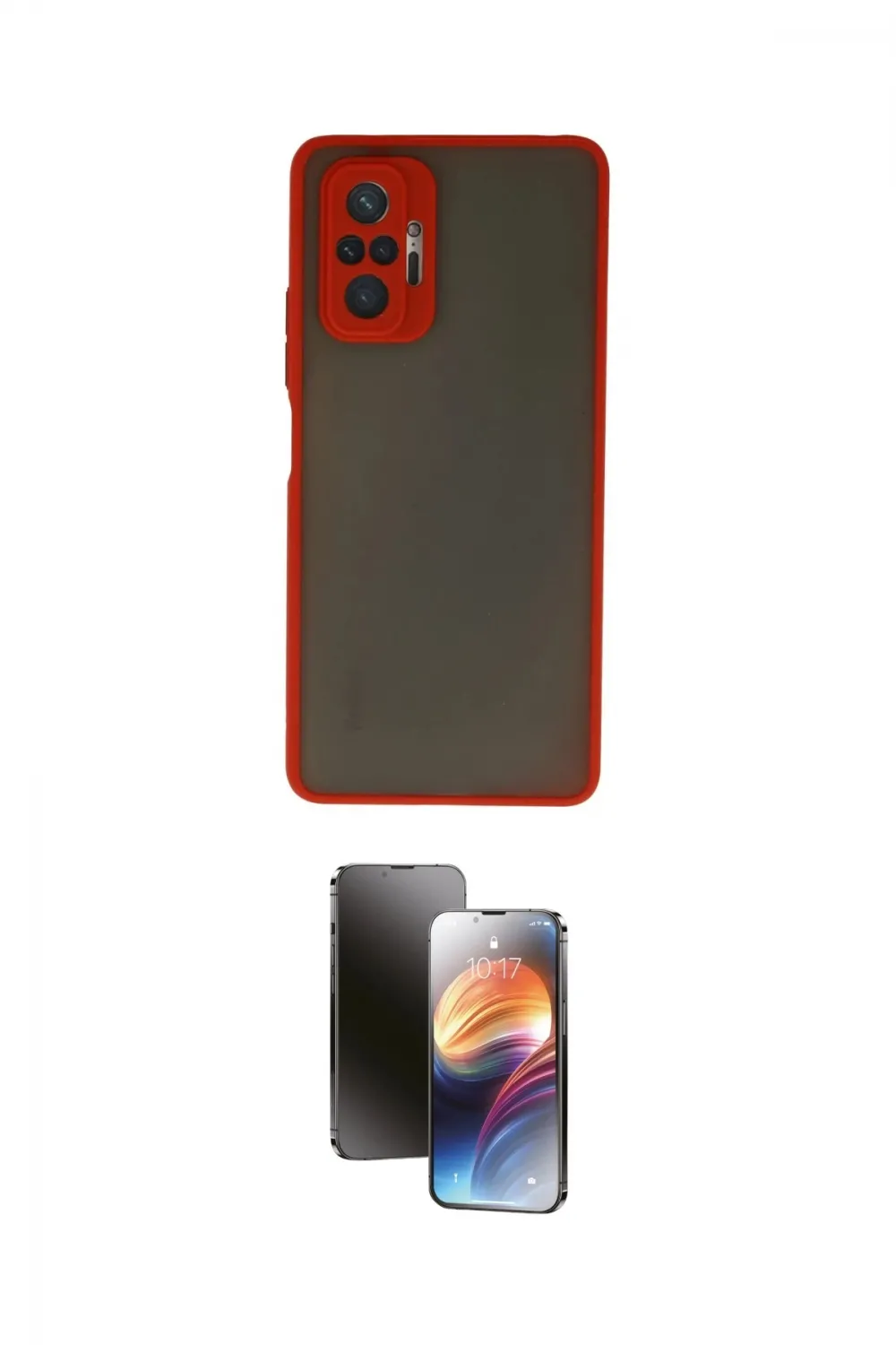 ieg™ Redmi Note 10 Pro Kılıf Ahenk Çizgi Serisi - Siyah 3D Antistatik Mat Seramik Nano Ekran Koruyucu