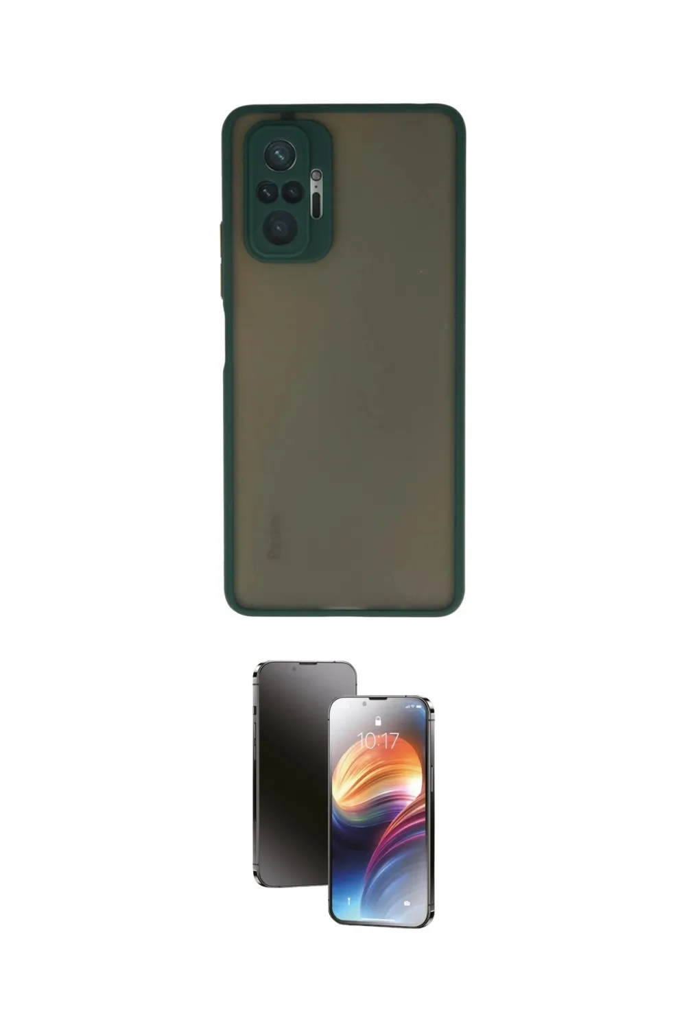 ieg™ Redmi Note 10 Pro Kılıf Ahenk Çizgi Serisi - Siyah 3D Antistatik Mat Seramik Nano Ekran Koruyucu