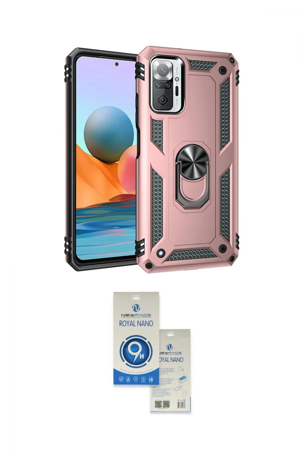 ieg™ Redmi Note 10 Pro Kılıf Ahenk Klasik Koleksiyonu - Şeffaf Royal Nano Ekran Koruyucu
