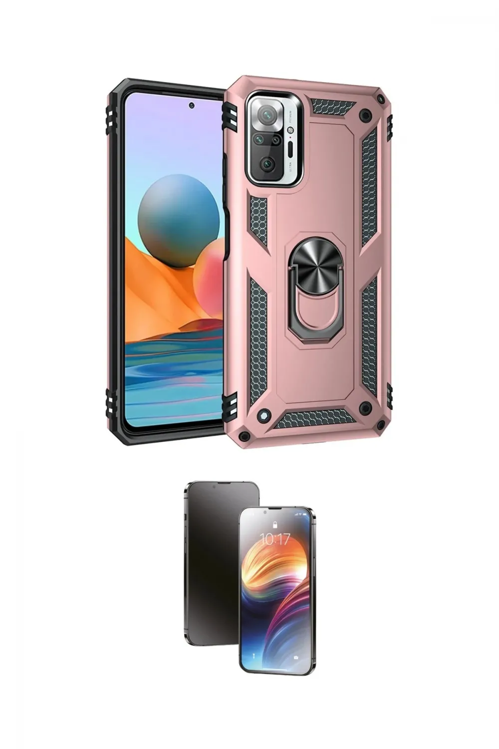 ieg™ Redmi Note 10 Pro Kılıf Ahenk Klasik Koleksiyonu - Siyah 3D Antistatik Mat Seramik Nano Ekran Koruyucu