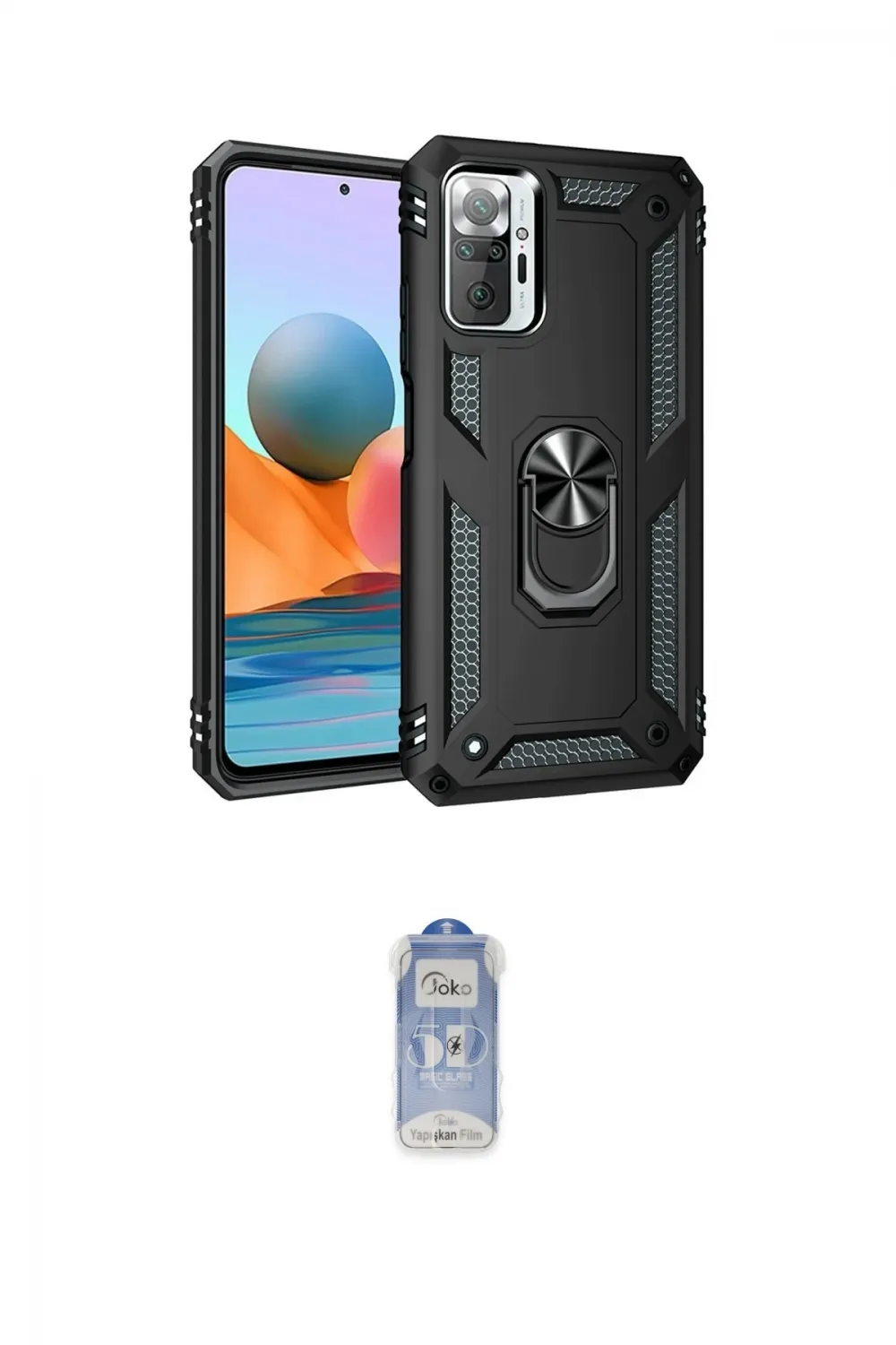 ieg™ Redmi Note 10 Pro Kılıf Ahenk Klasik Koleksiyonu - Siyah Joko Magic 5D Cam