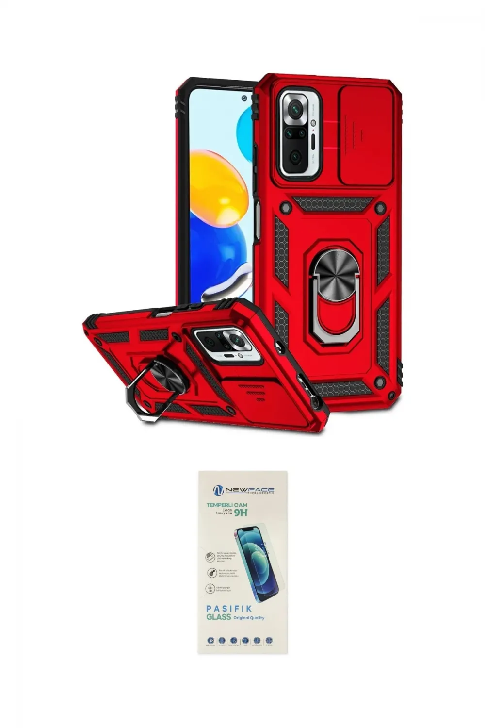 ieg™ Redmi Note 10 Pro Kılıf Ahenk Klasik - Şeffaf Pasifik Cam Ekran Koruyucu