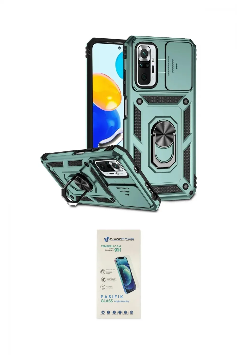 ieg™ Redmi Note 10 Pro Kılıf Ahenk Klasik - Şeffaf Pasifik Cam Ekran Koruyucu