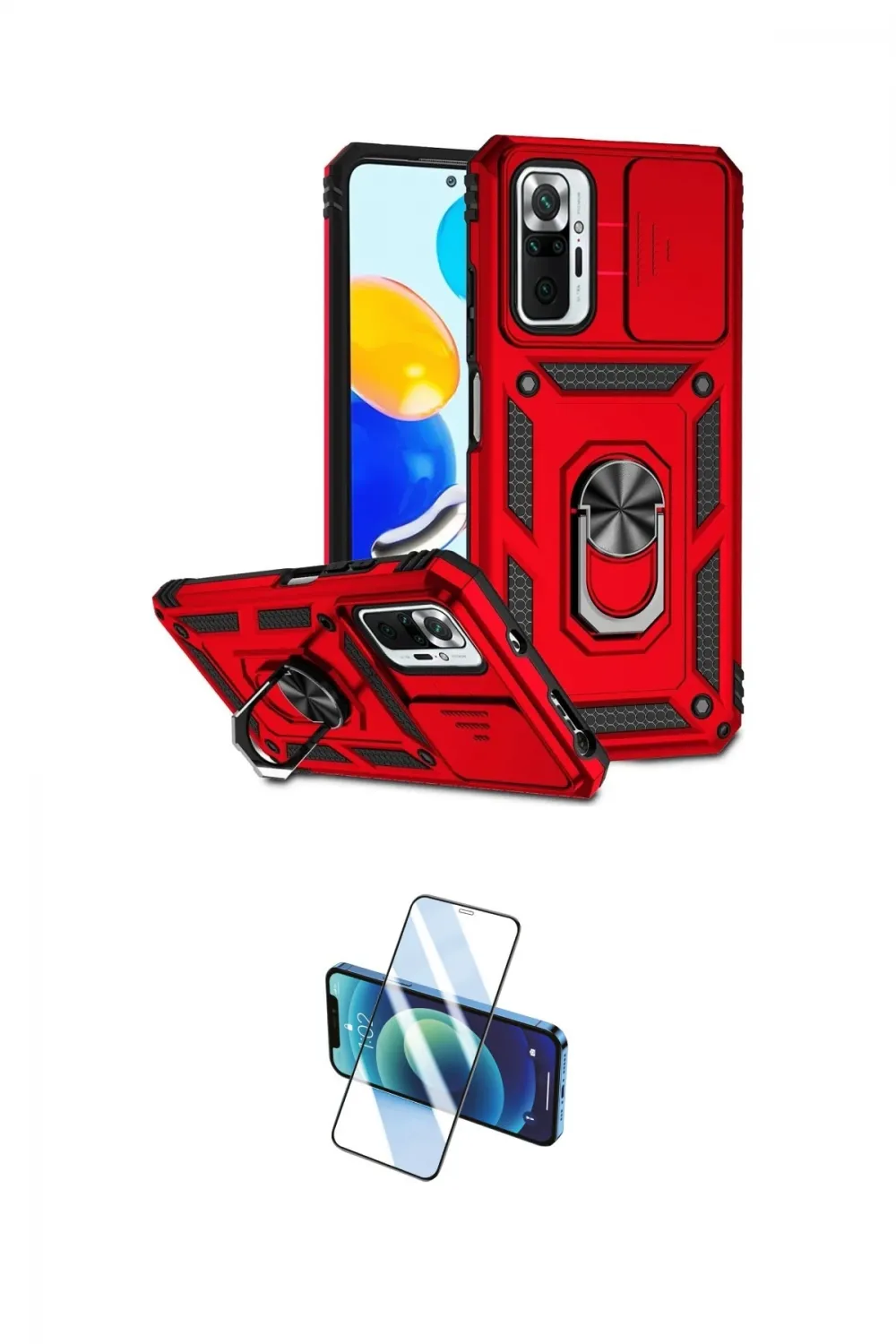 ieg™ Redmi Note 10 Pro Kılıf Ahenk Klasik - Siyah 3D Antistatik Cam Ekran Koruyucu