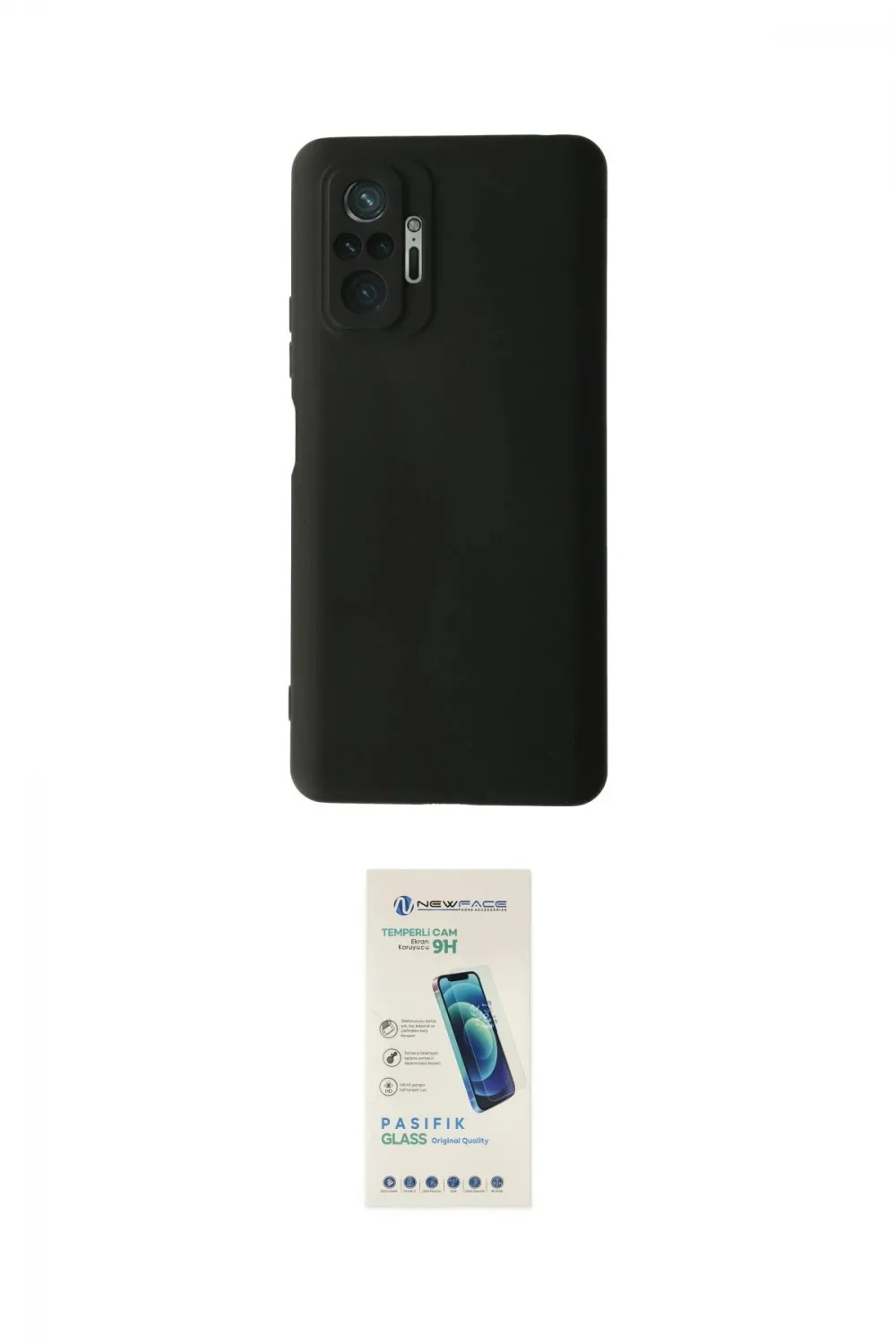 ieg™ Redmi Note 10 Pro Kılıf Ahenk Serisi - Şeffaf Pasifik Cam Ekran Koruyucu