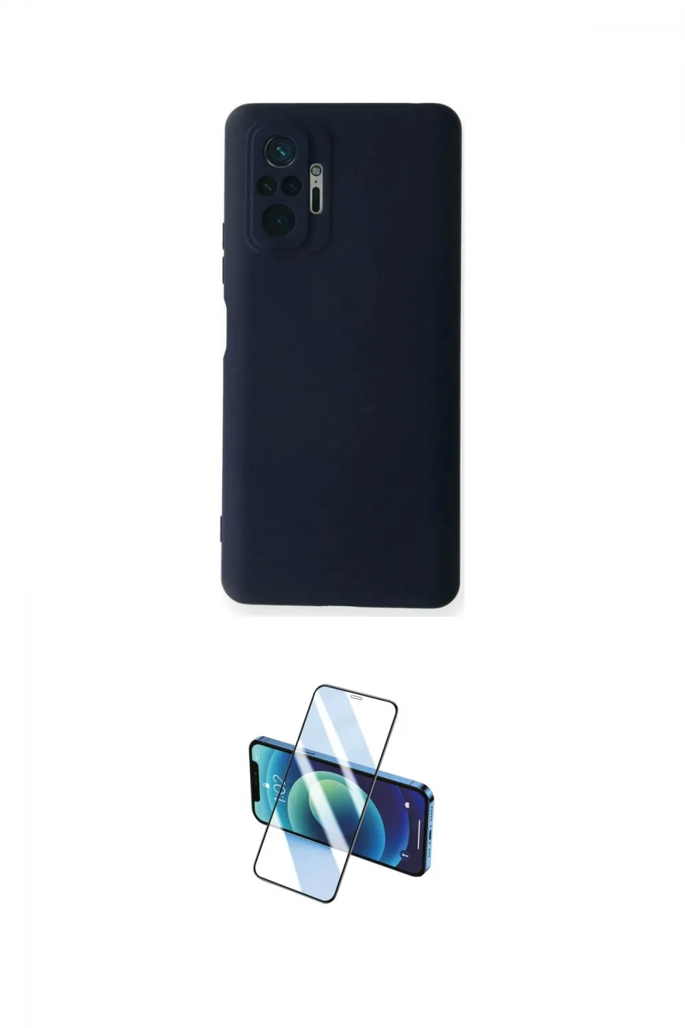 ieg™ Redmi Note 10 Pro Kılıf Ahenk Serisi - Siyah 3D Antistatik Cam Ekran Koruyucu