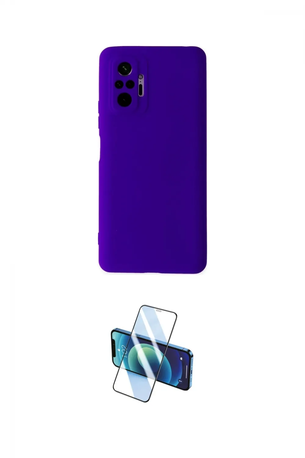 ieg™ Redmi Note 10 Pro Kılıf Ahenk Serisi - Siyah 3D Antistatik Cam Ekran Koruyucu