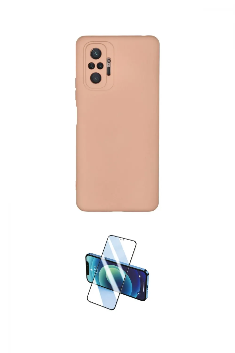 ieg™ Redmi Note 10 Pro Kılıf Ahenk Serisi - Siyah 3D Antistatik Cam Ekran Koruyucu