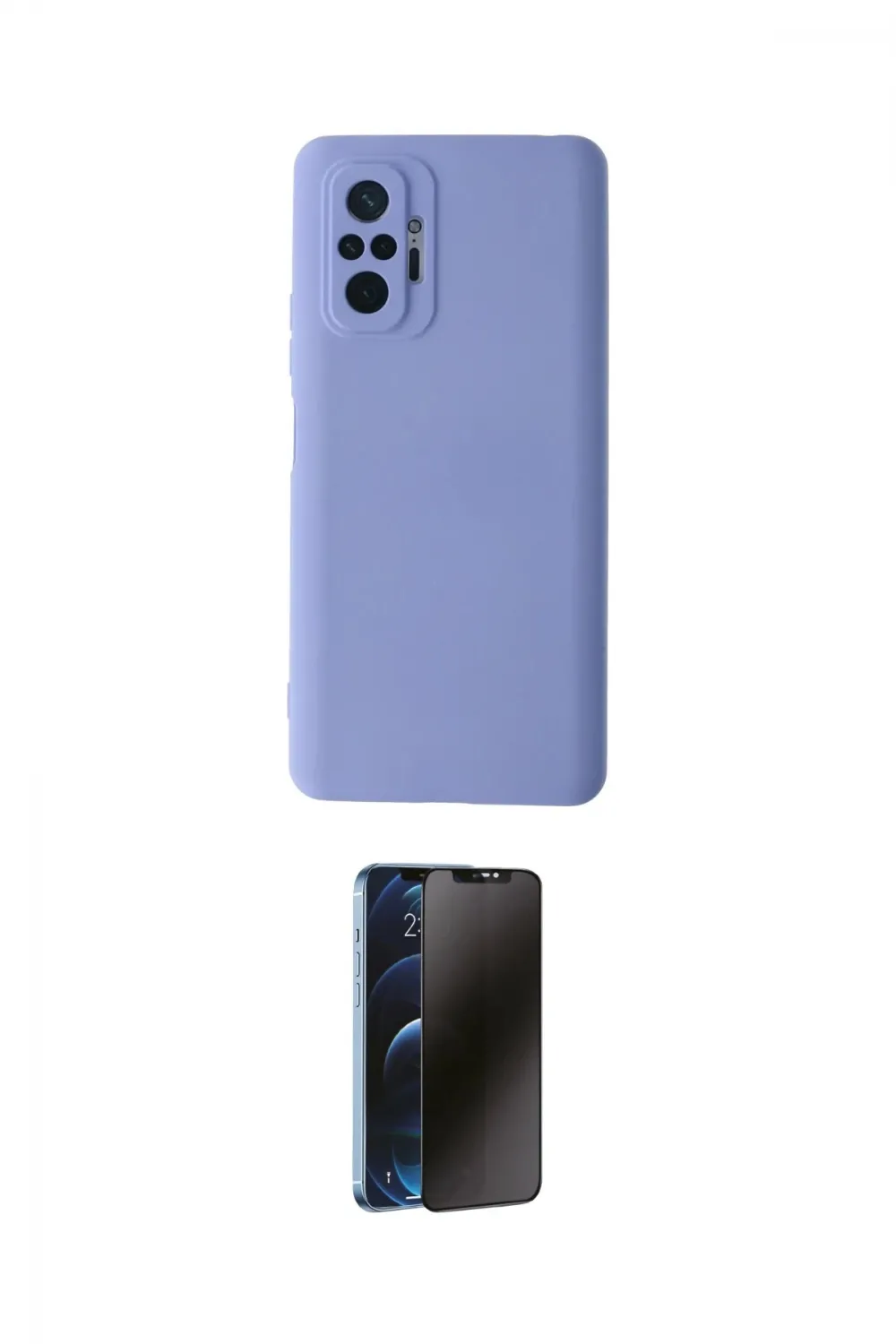 ieg™ Redmi Note 10 Pro Kılıf Ahenk Serisi - Siyah 3D Antistatik Hayalet Cam Ekran Koruyucu