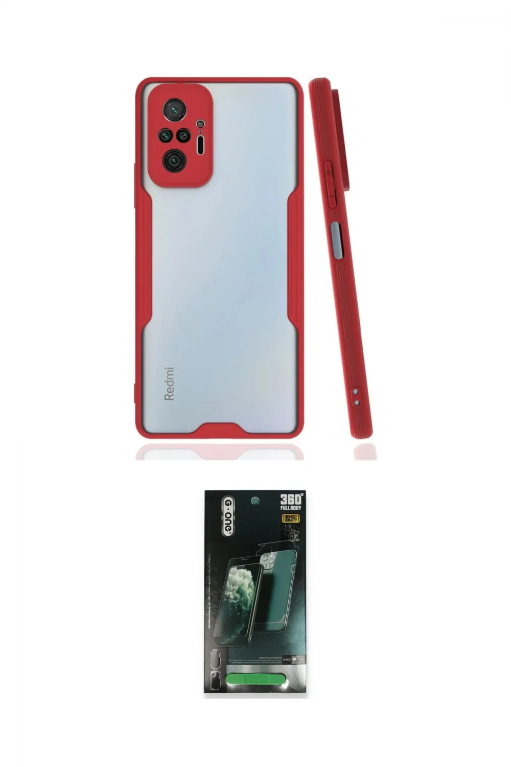 ieg™ Redmi Note 10 Pro Kılıf Atlas Asil Serisi - Şeffaf 360 Full Body Arka Koruyucu
