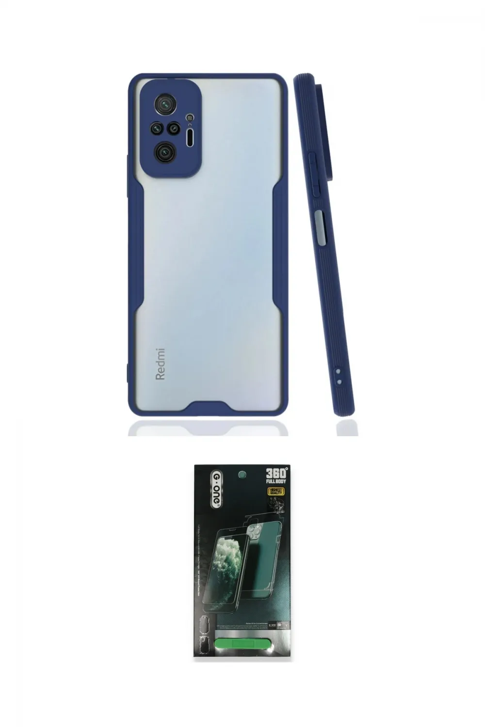 ieg™ Redmi Note 10 Pro Kılıf Atlas Asil Serisi - Şeffaf 360 Full Body Arka Koruyucu