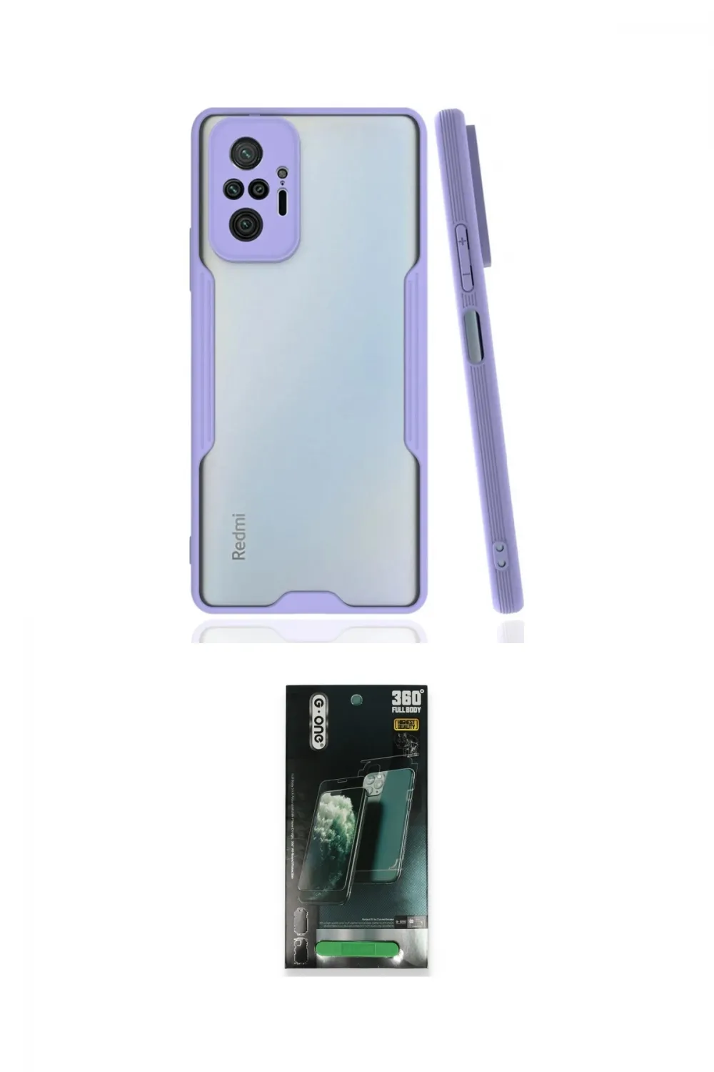 ieg™ Redmi Note 10 Pro Kılıf Atlas Asil Serisi - Şeffaf 360 Full Body Arka Koruyucu