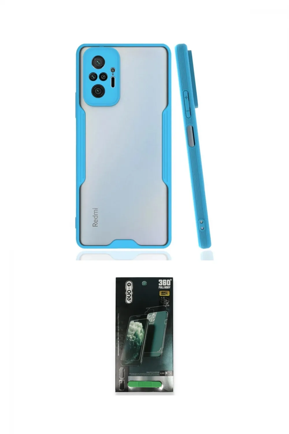 ieg™ Redmi Note 10 Pro Kılıf Atlas Asil Serisi - Şeffaf 360 Full Body Arka Koruyucu