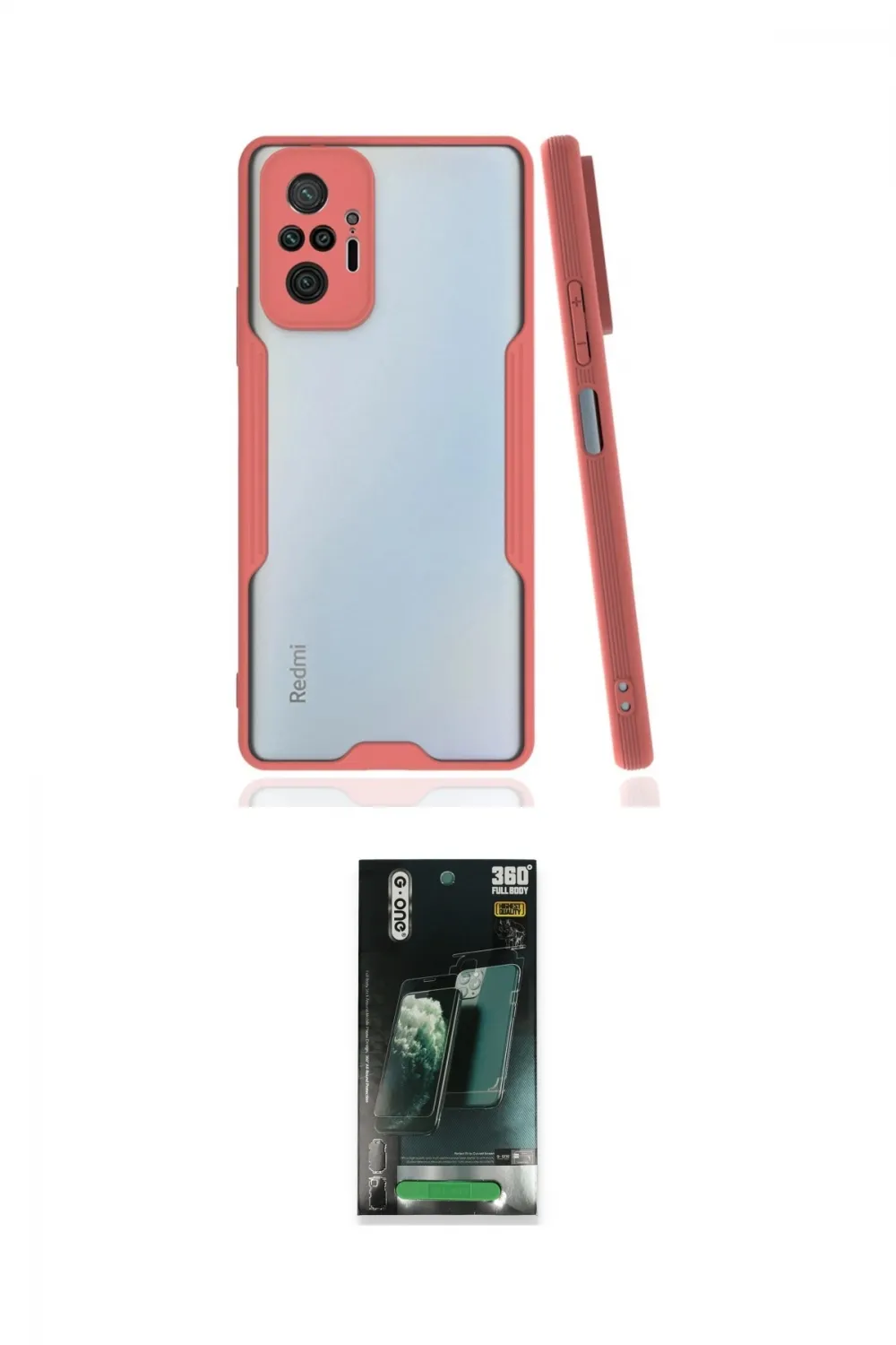ieg™ Redmi Note 10 Pro Kılıf Atlas Asil Serisi - Şeffaf 360 Full Body Arka Koruyucu