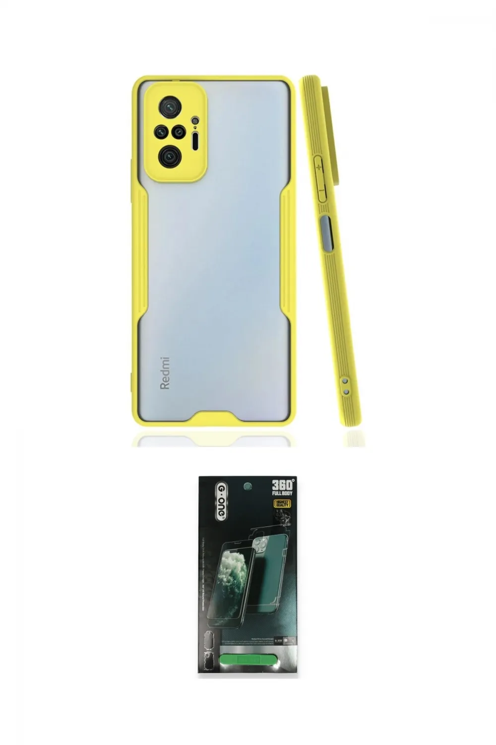 ieg™ Redmi Note 10 Pro Kılıf Atlas Asil Serisi - Şeffaf 360 Full Body Arka Koruyucu