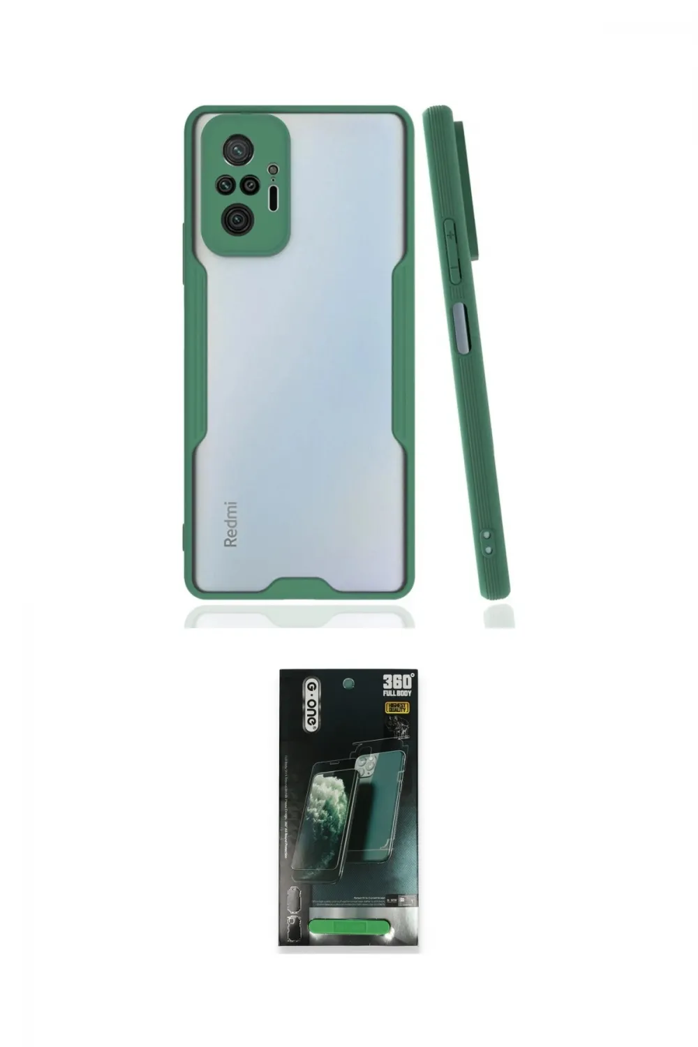 ieg™ Redmi Note 10 Pro Kılıf Atlas Asil Serisi - Şeffaf 360 Full Body Arka Koruyucu