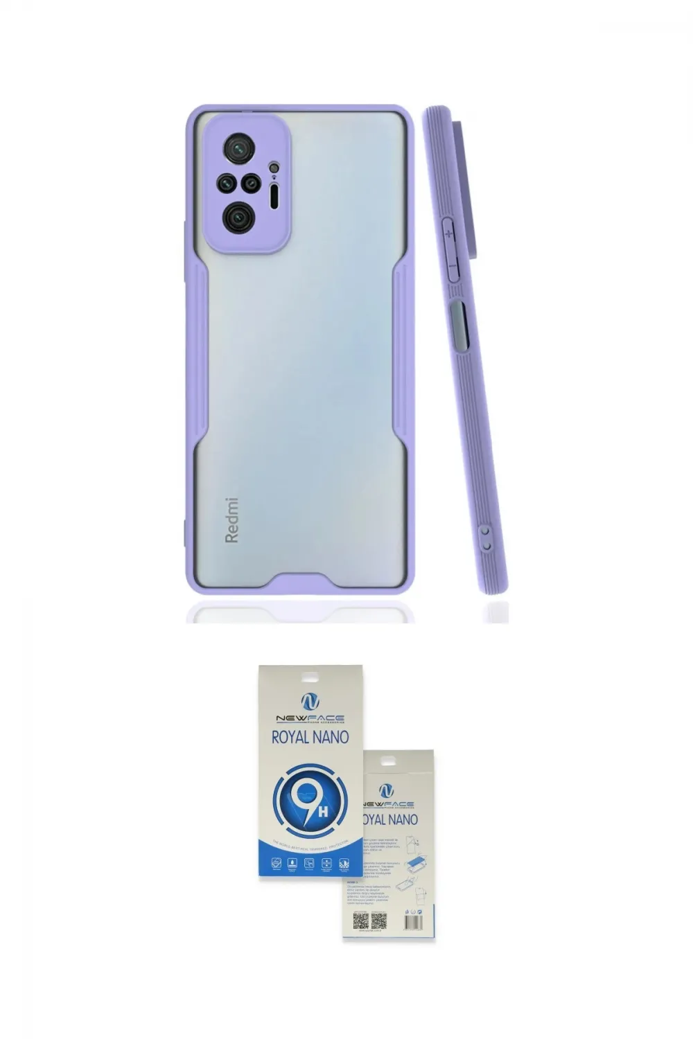 ieg™ Redmi Note 10 Pro Kılıf Atlas Asil Serisi - Şeffaf Royal Nano Ekran Koruyucu