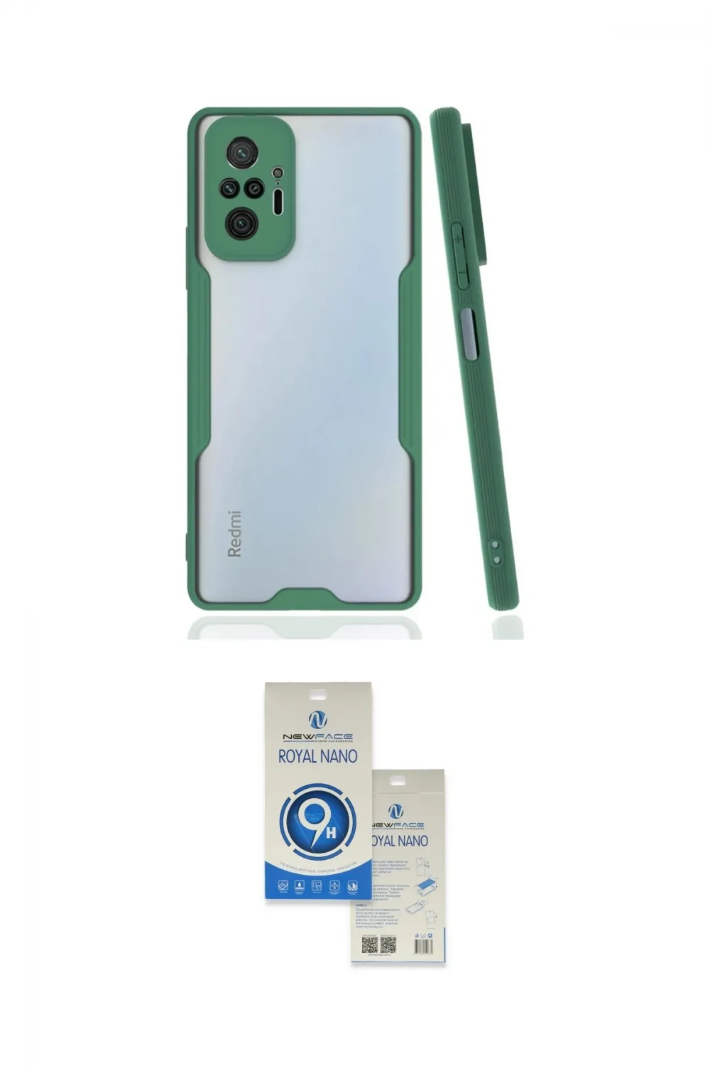 ieg™ Redmi Note 10 Pro Kılıf Atlas Asil Serisi - Şeffaf Royal Nano Ekran Koruyucu