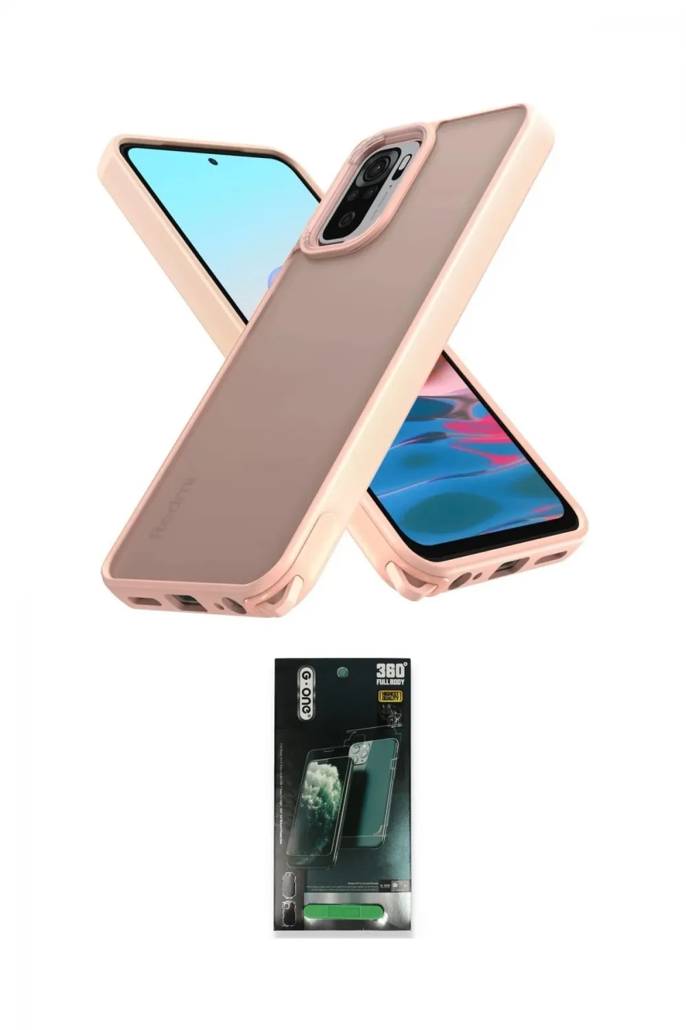 ieg™ Redmi Note 10 Pro Kılıf Atlas Form - Şeffaf 360 Full Body Arka Koruyucu